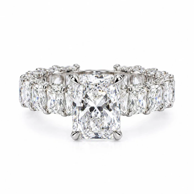 Ring - 18 kt. White gold - 8.01ct. tw. Diamond (Lab-grown) - Diamond