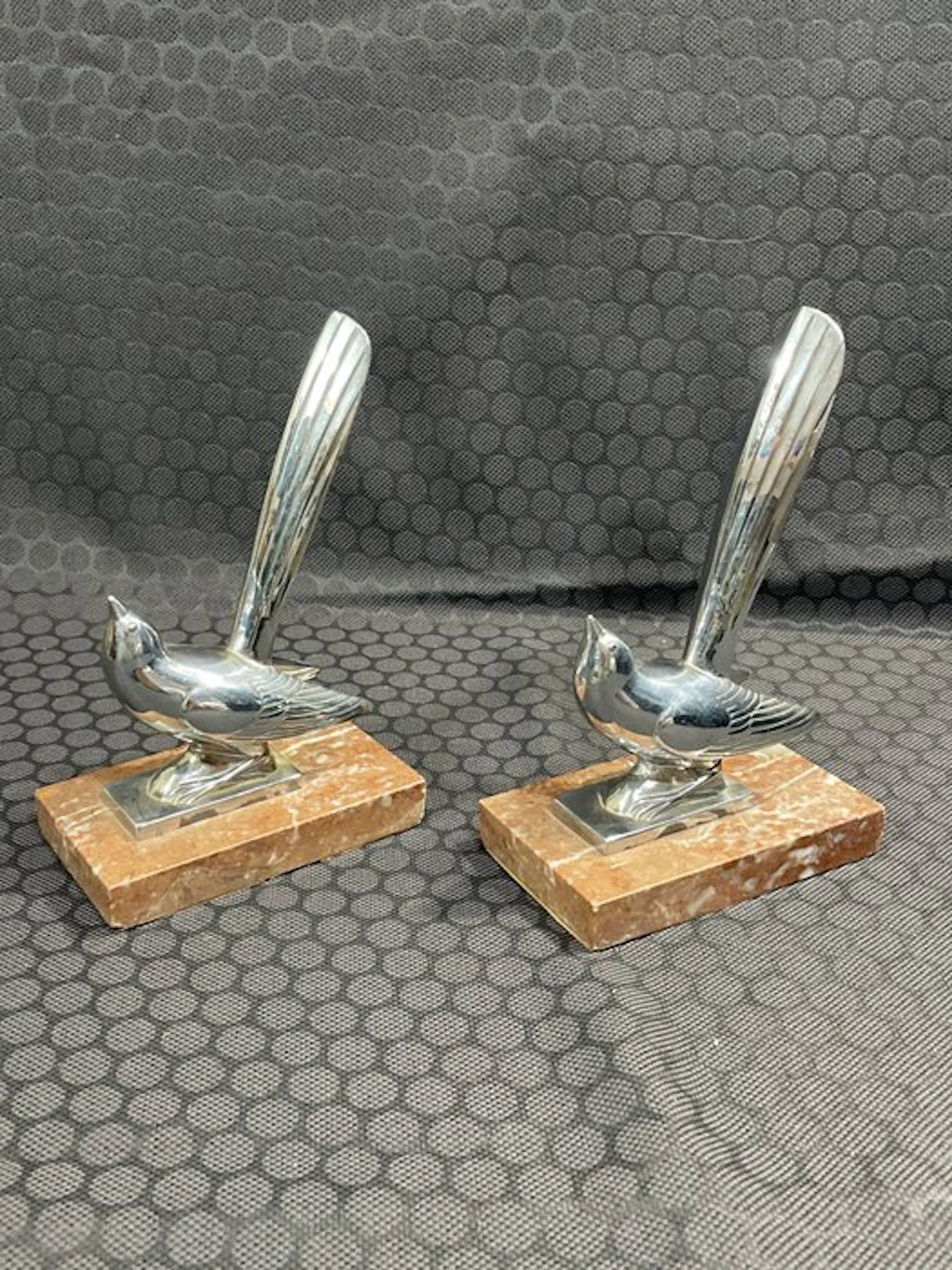 Bookends (2) - Marble, Metal