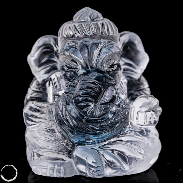Natural quartz Ganesha – finely crafted sculpture with...