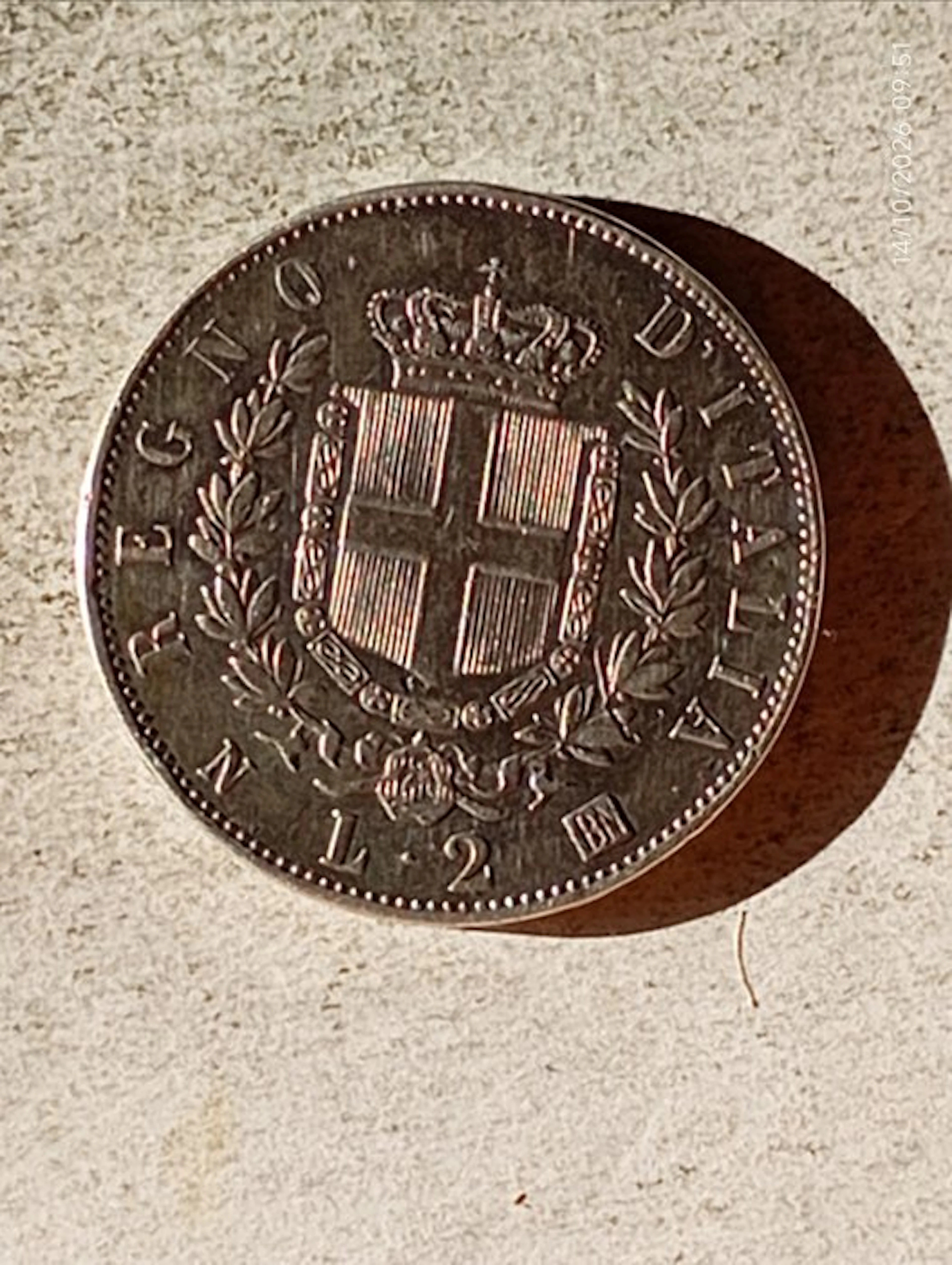 Italy, Kingdom Vittorio Emanuele II. 2 Lire 1863 Napoli "Stemma"