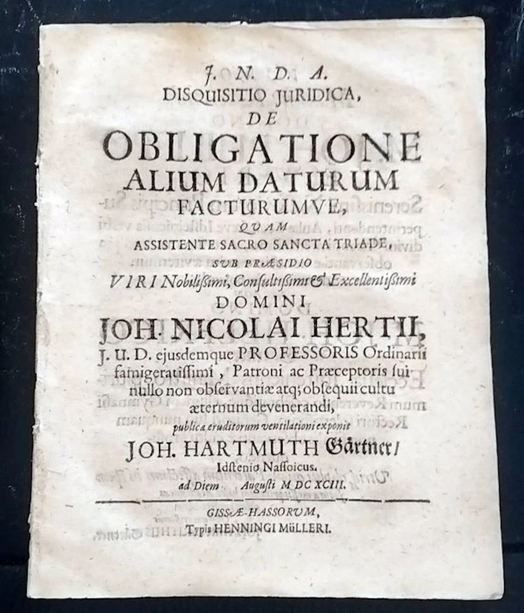 Hertius, Johann Nicolau (praes.) und Johann Hartmut...