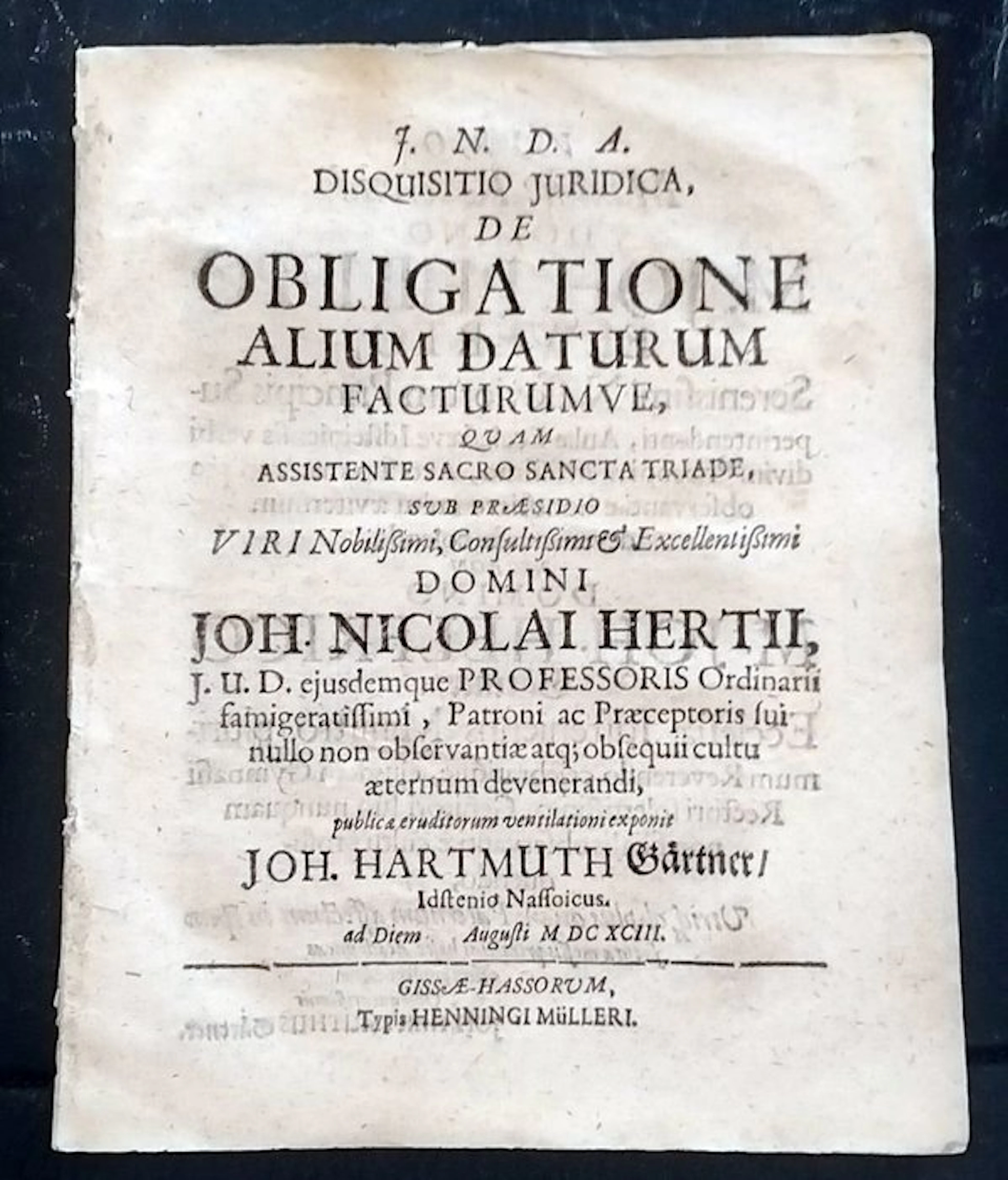 Hertius, Johann Nicolau (praes.) und Johann Hartmut...