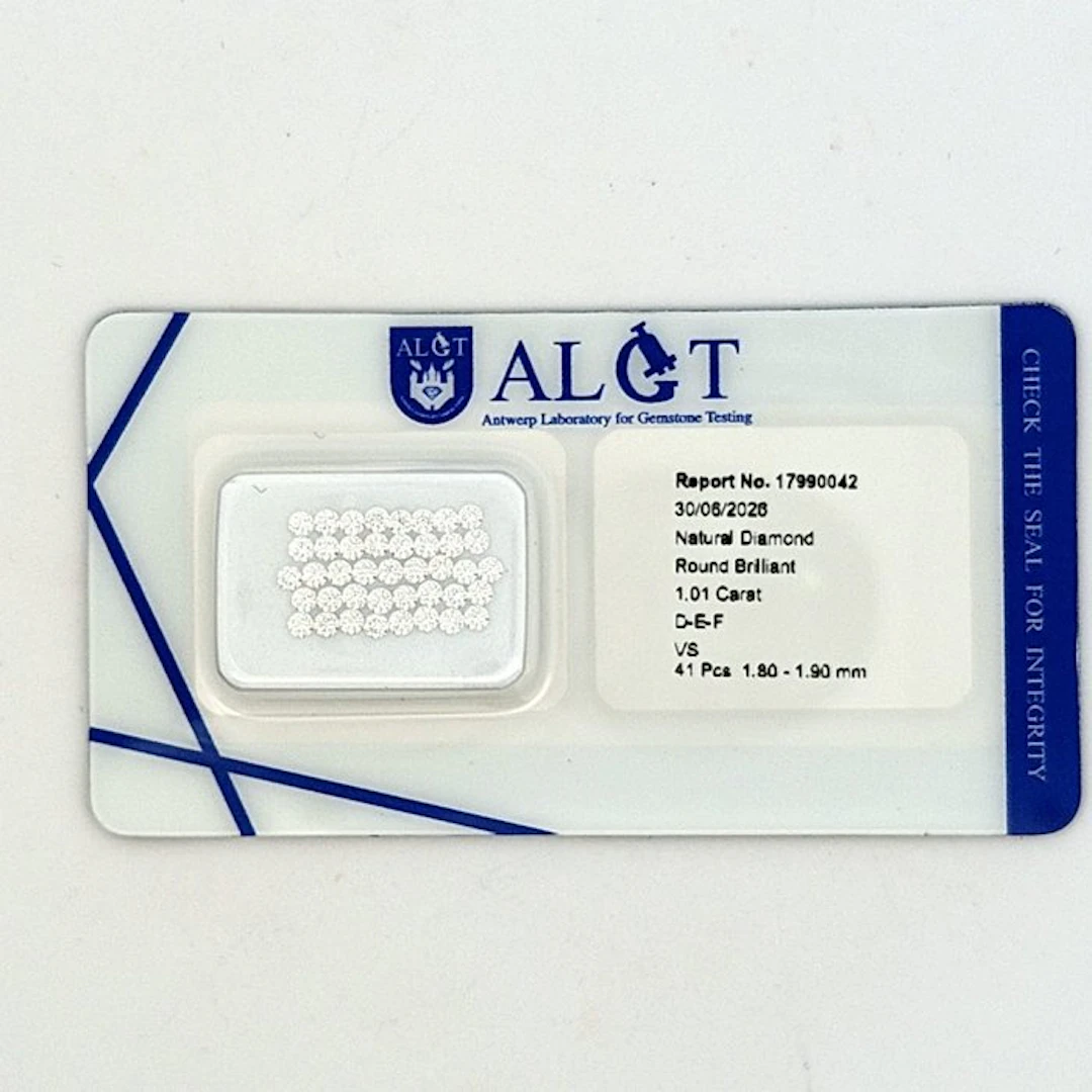 41 pcs Diamond (Natural) - 1.01 ct - Round - F