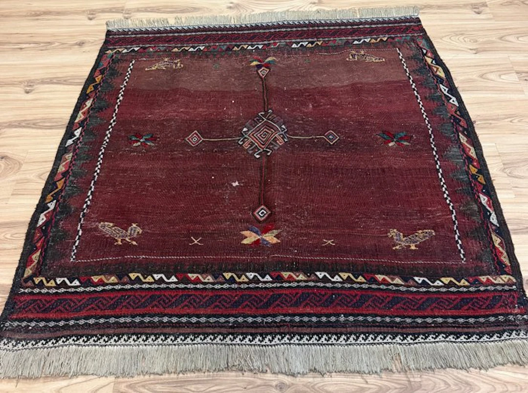 Afghan - Rug - 1.25 m - 1.25 m - Sofreh Kilim, 1920s. Full!