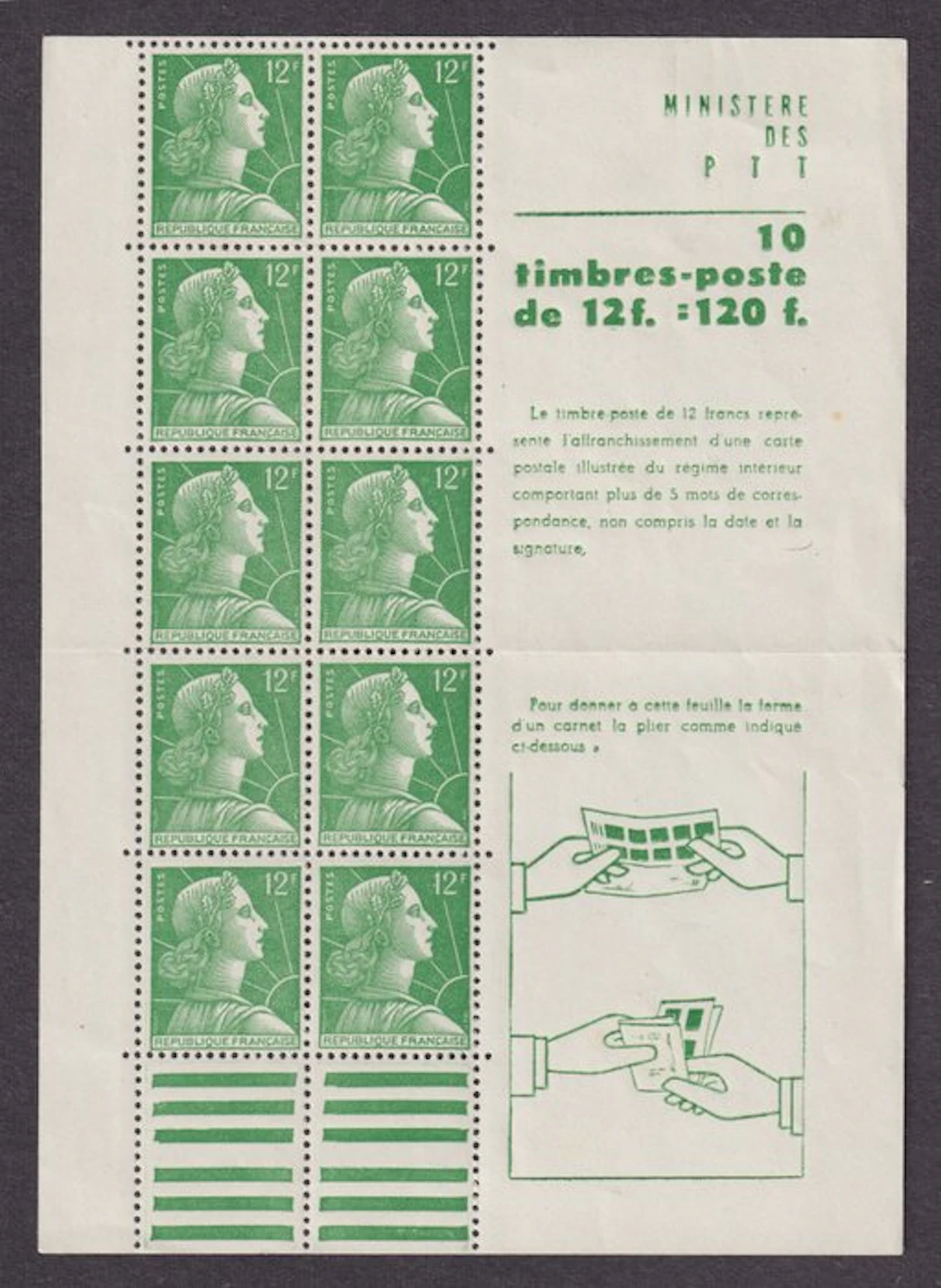 France 1955 - Stamp booklets, No. 1010-C 1 new **. Very fine quality - Yvert
