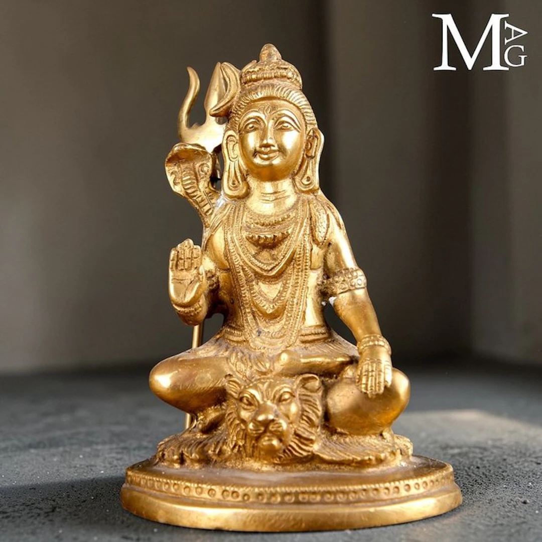 Shiva – Traditional Indian Brass Statue – Hindu Deity...