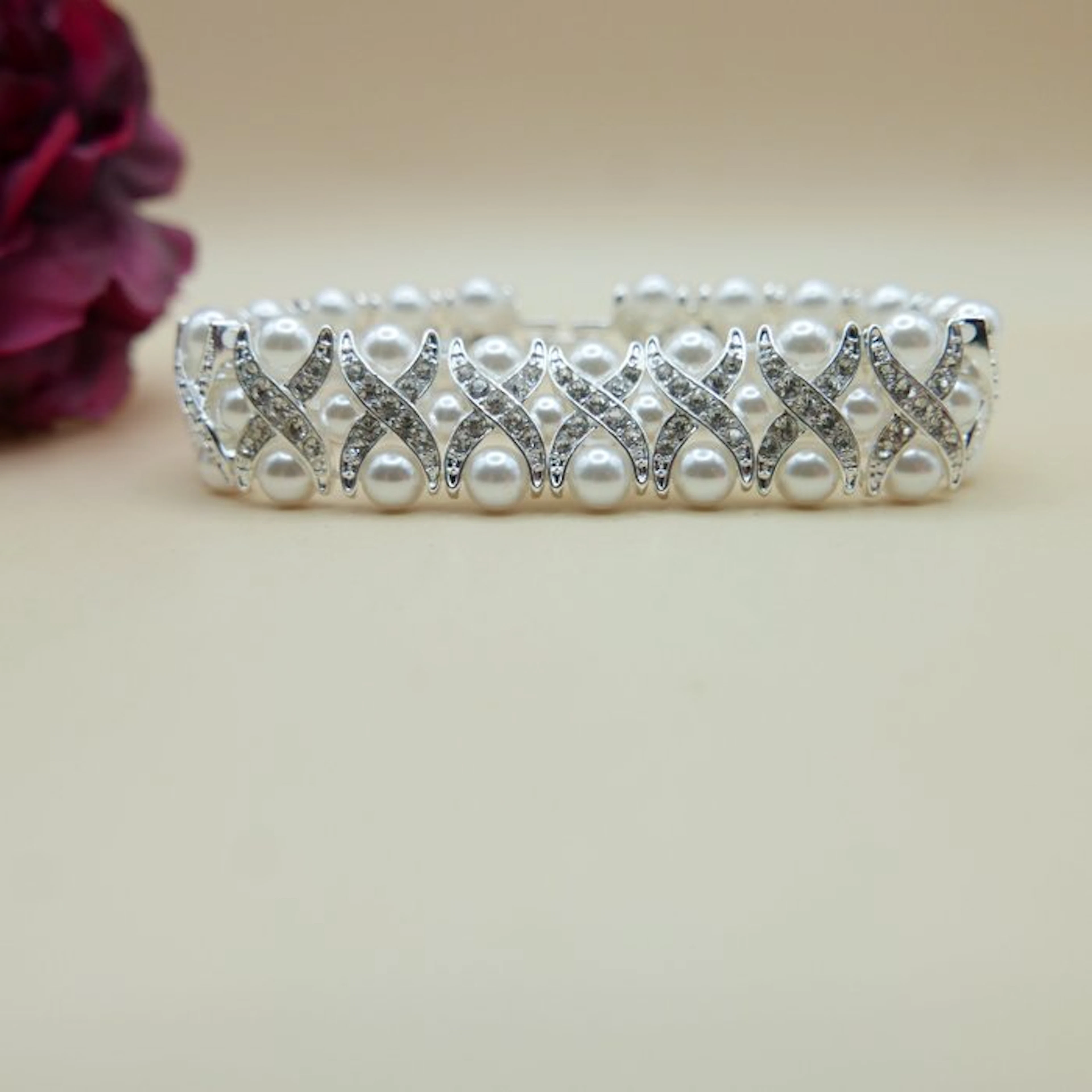 Camrose & Kross - 22 Kt. white gold plated - Bracelet - Jackie kennedy