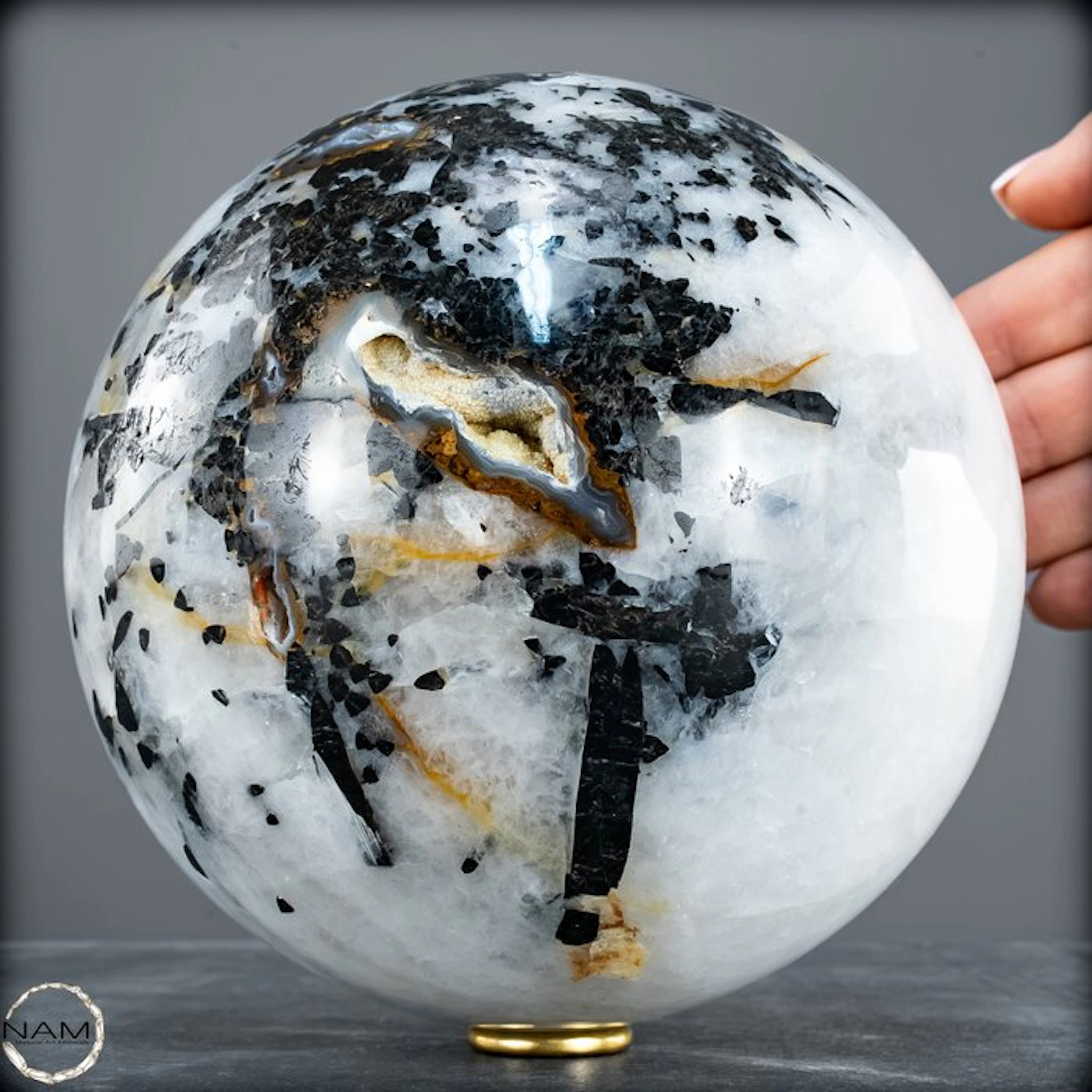 Tourmaline in Quartz Sphere – Powerful symbiosis of light and protection