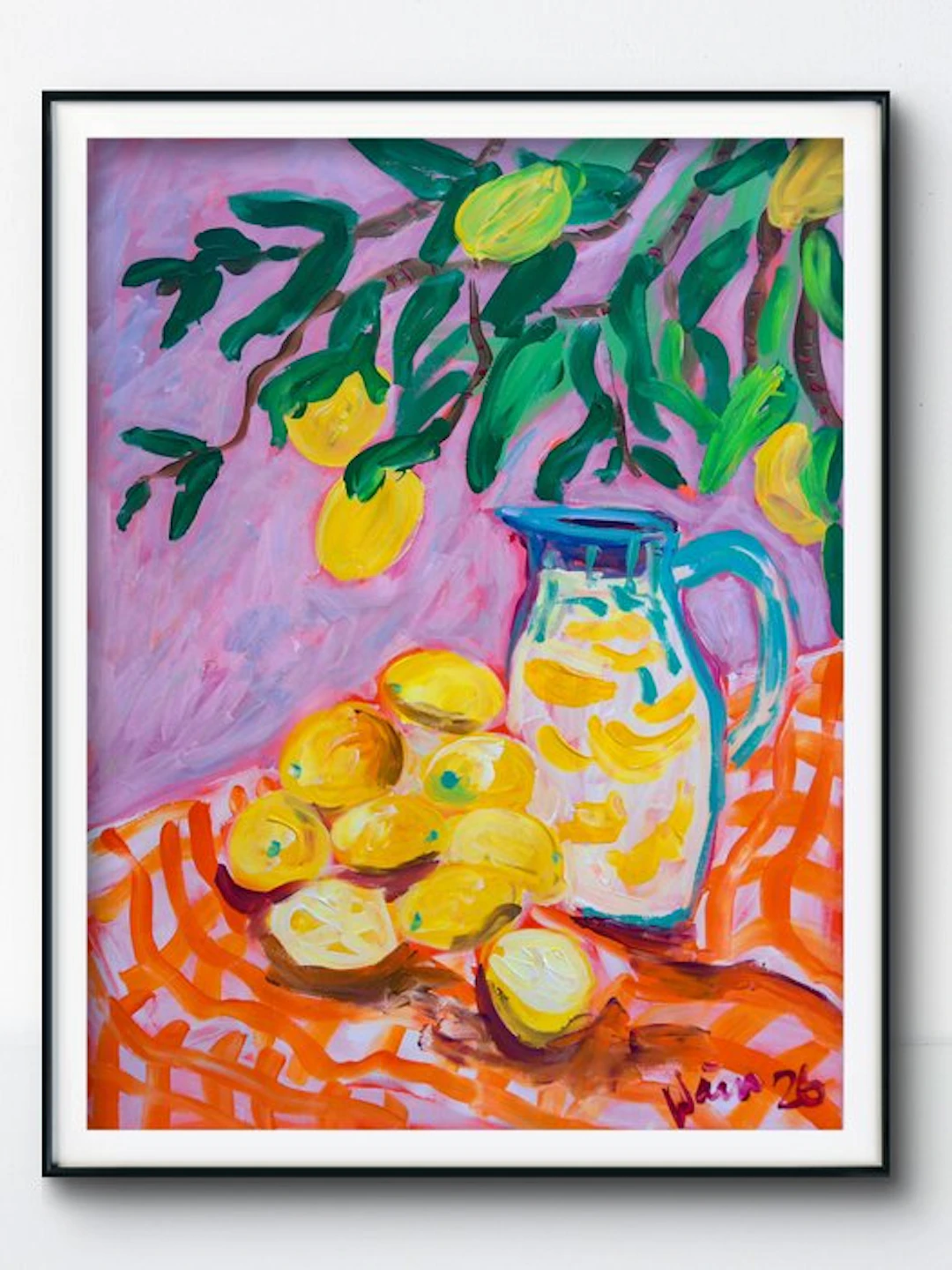 Kirsty Wain (XX) - Mediterranean Still Life with Lemons - No Reserve