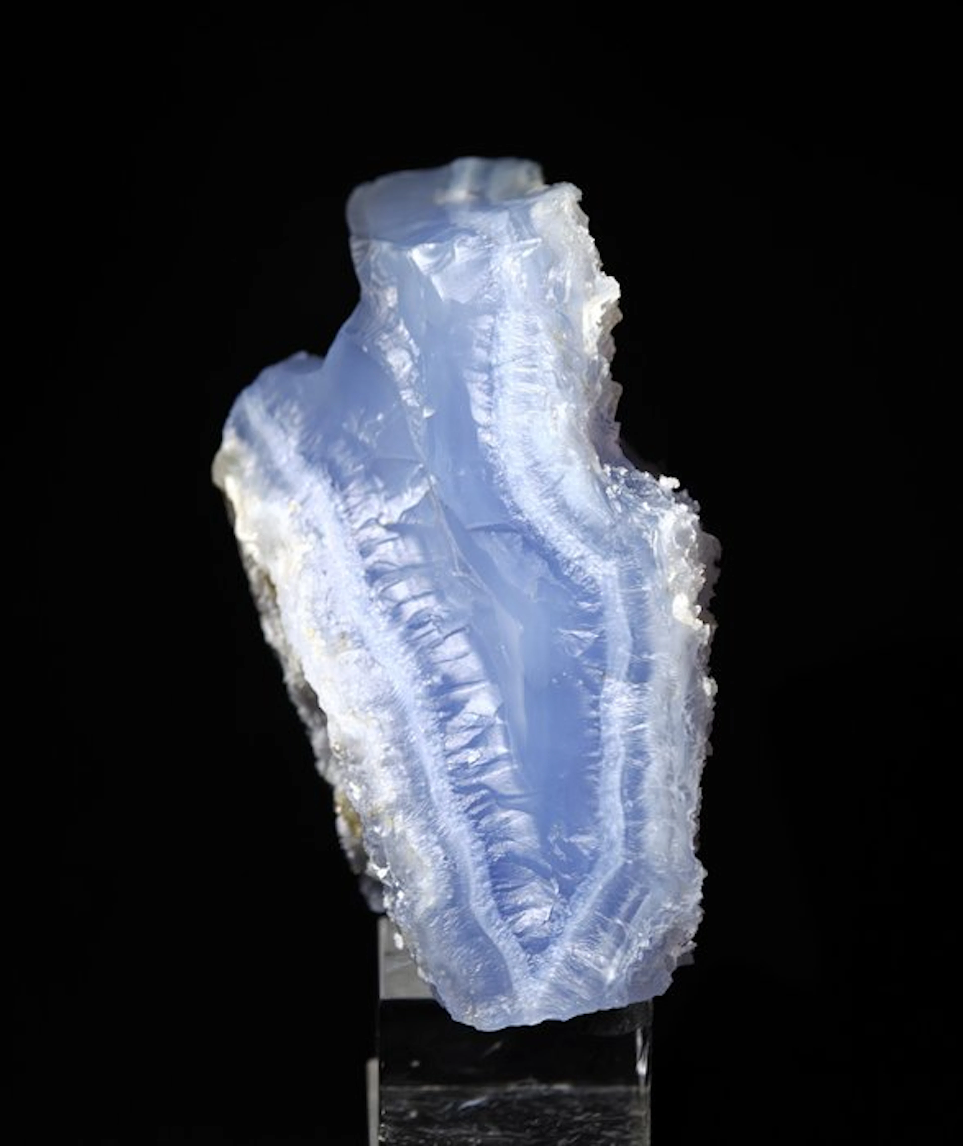 Decorative Calcedony in Geode with Gold Arsenopyrite