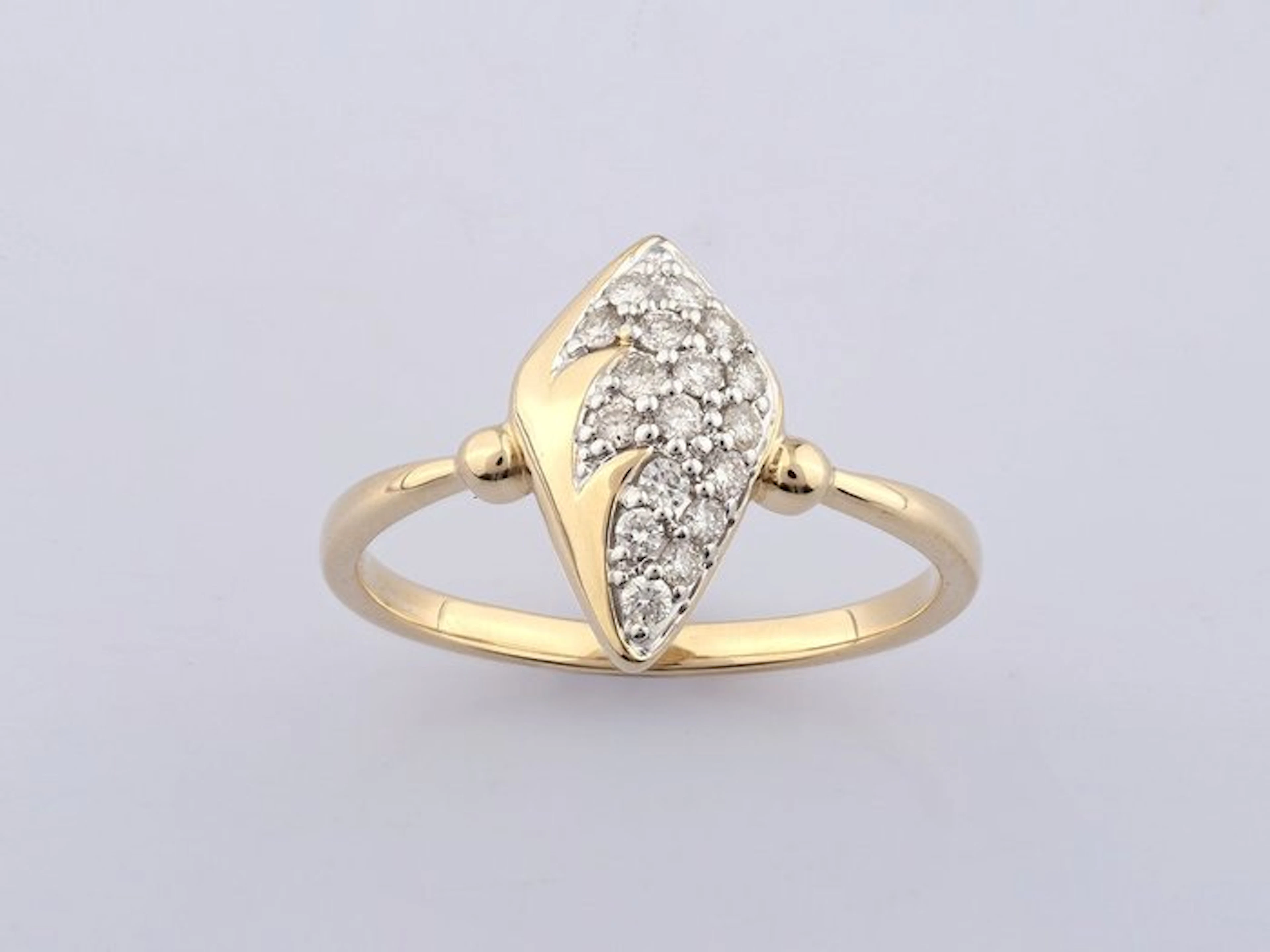 Ring - 14 kt. Yellow gold - 0.21ct. tw. Diamond (Natural)