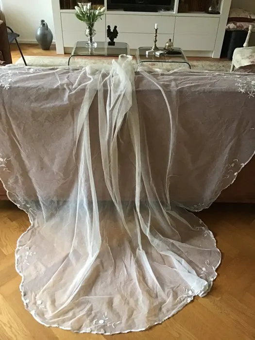 European cotton bridal veil - 1.8 cm (No reserve price)