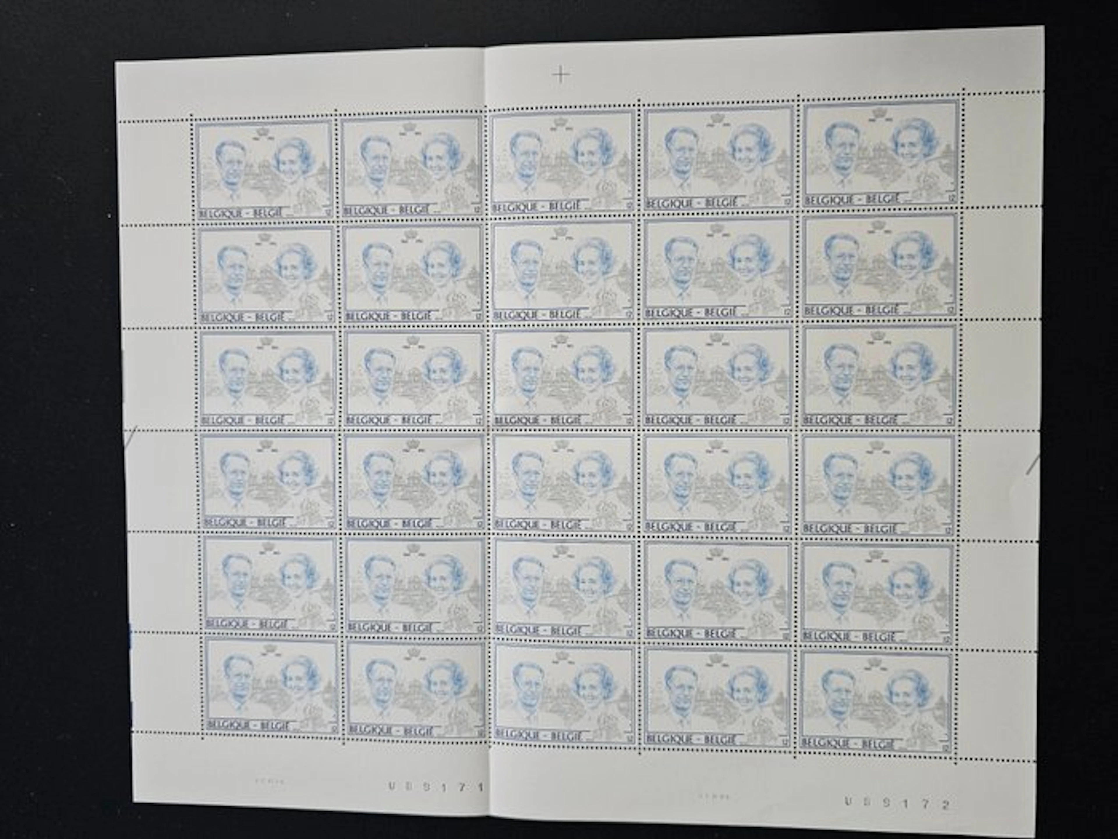 Belgium - 49 full sheets of stamps, some in multiple copies (see detail)