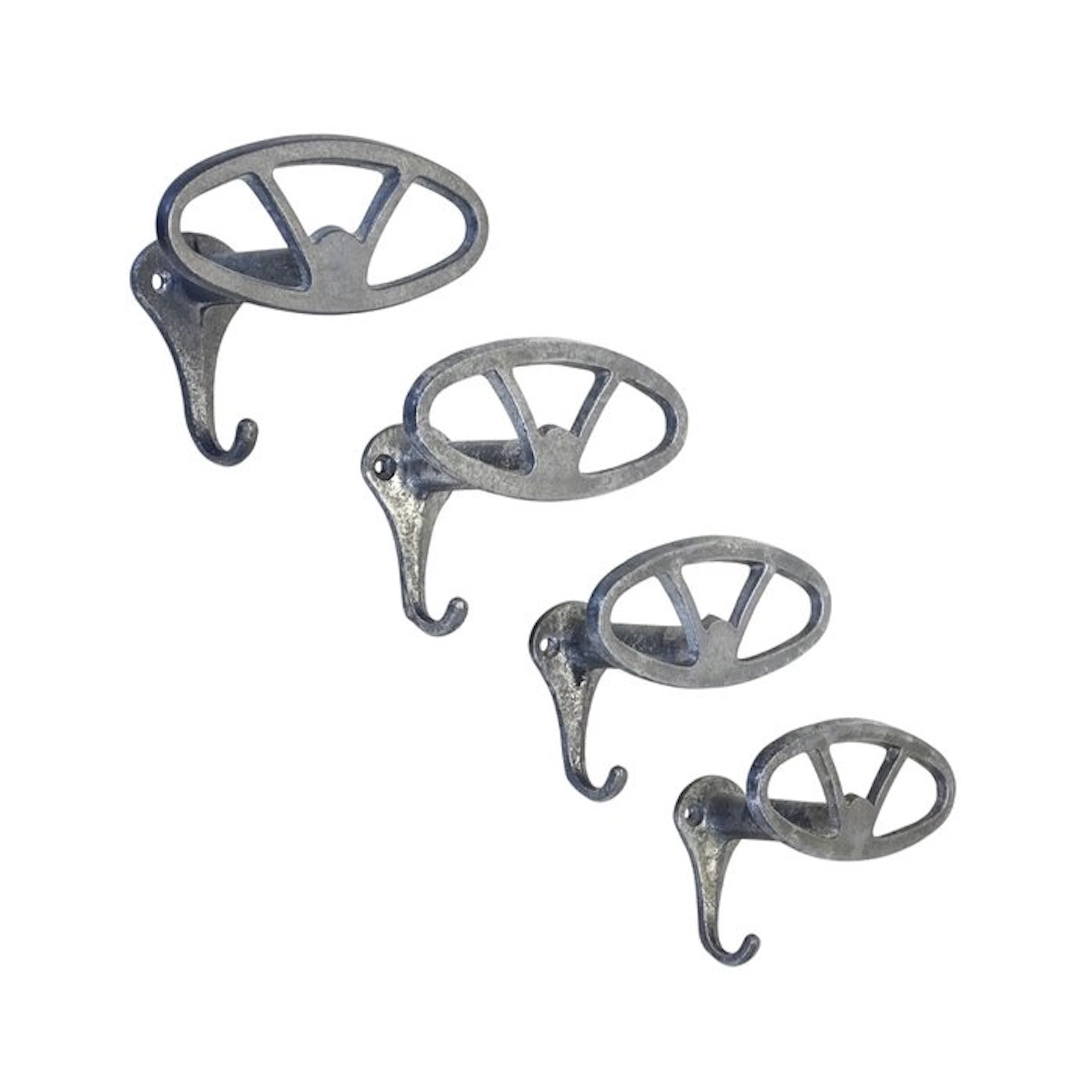 Set of coat hooks - Aluminium - Set of four wall-mounted...