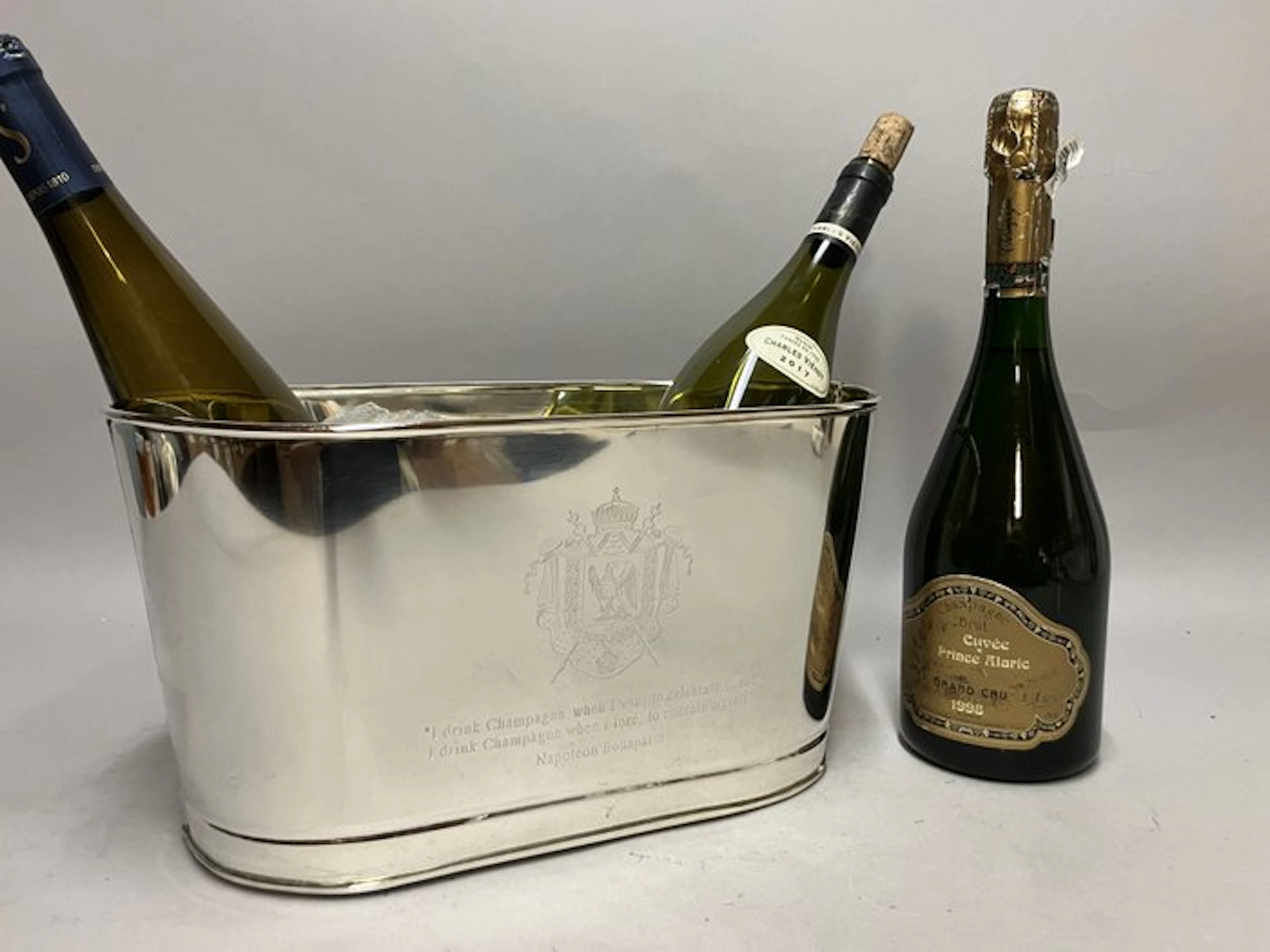 Wine cooler - with engraved text from Bollinger and...