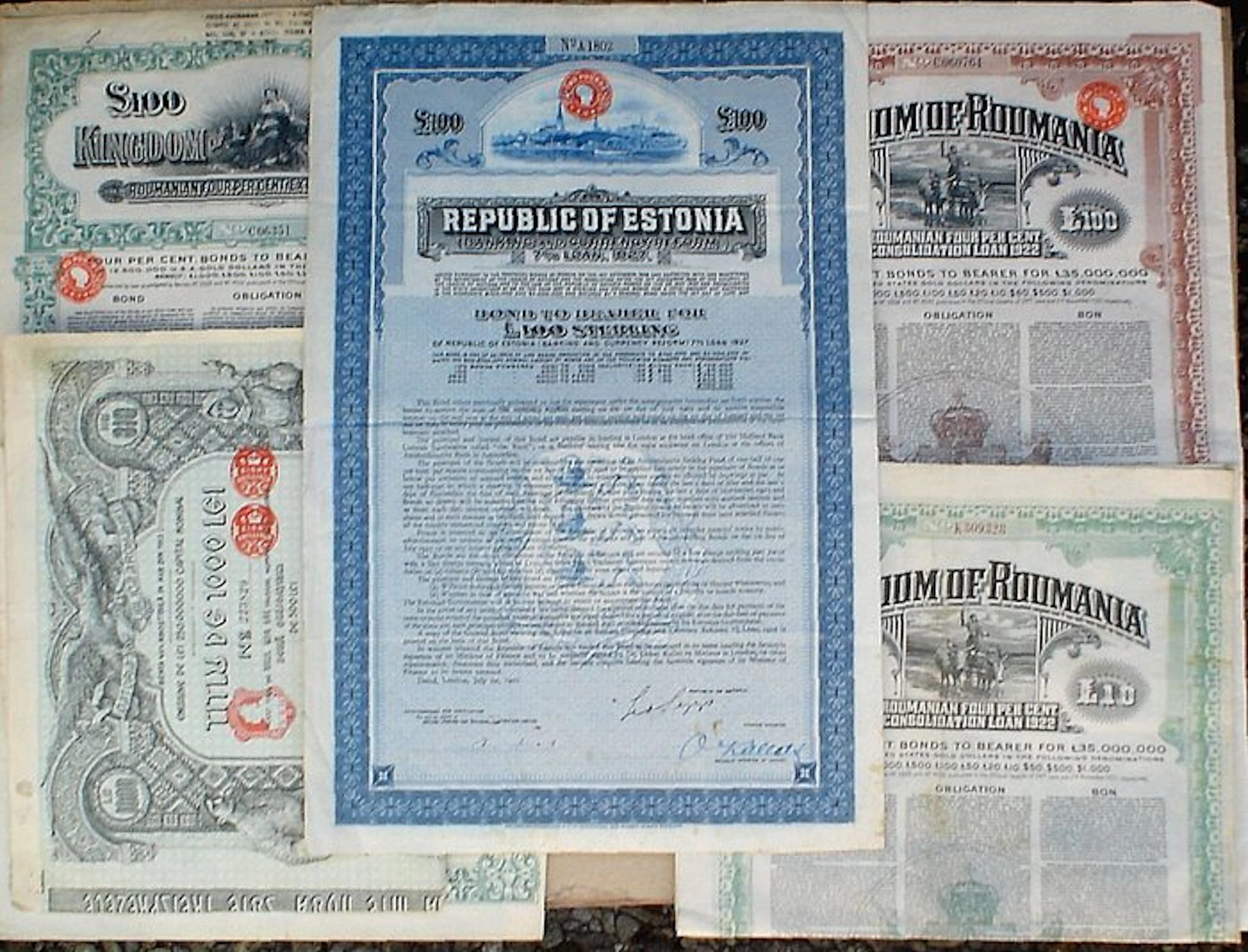 Estonia. 7% Republic of Estonia 100 £ Bond