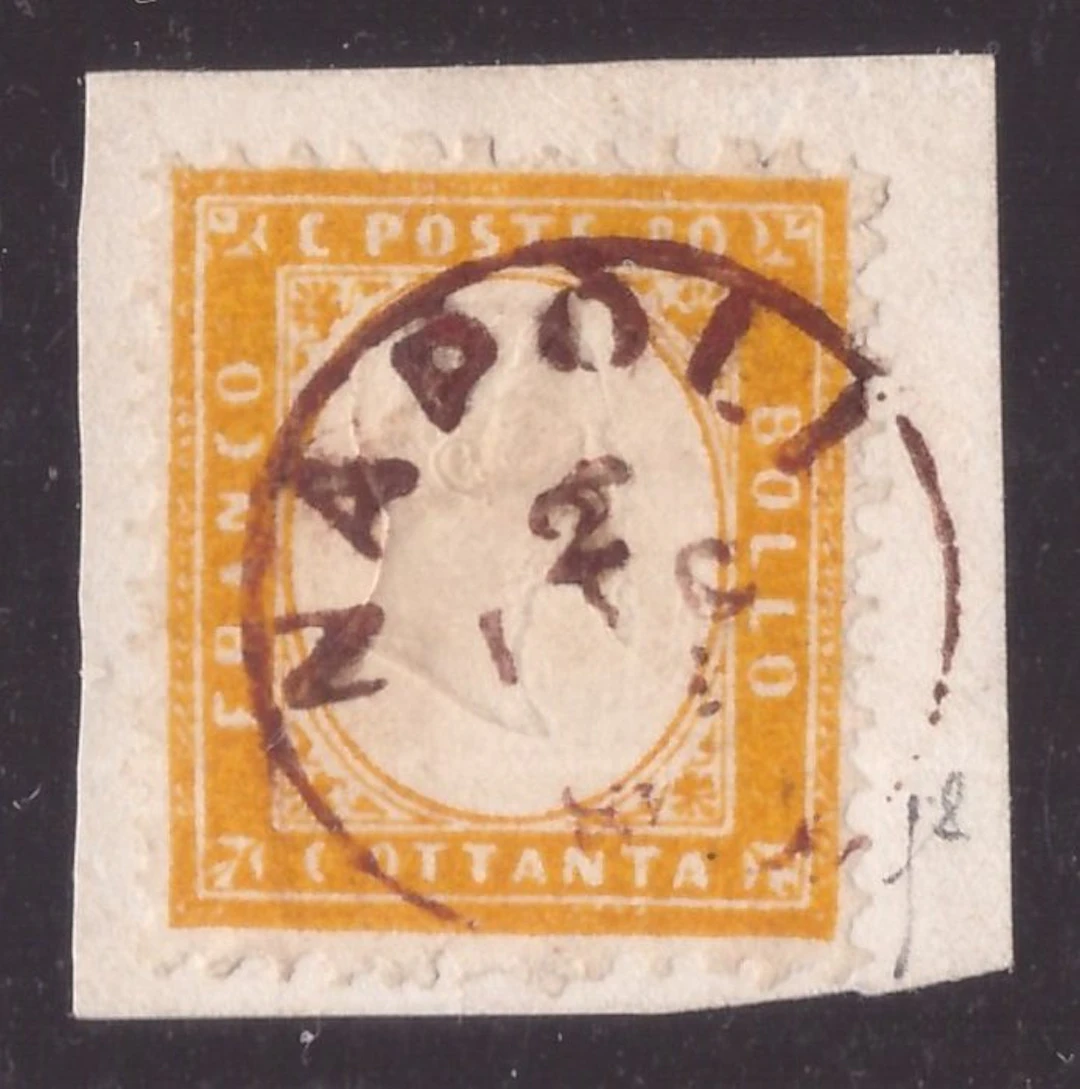 Italy Kingdom 1862 - 80 centesimi perforated on a...