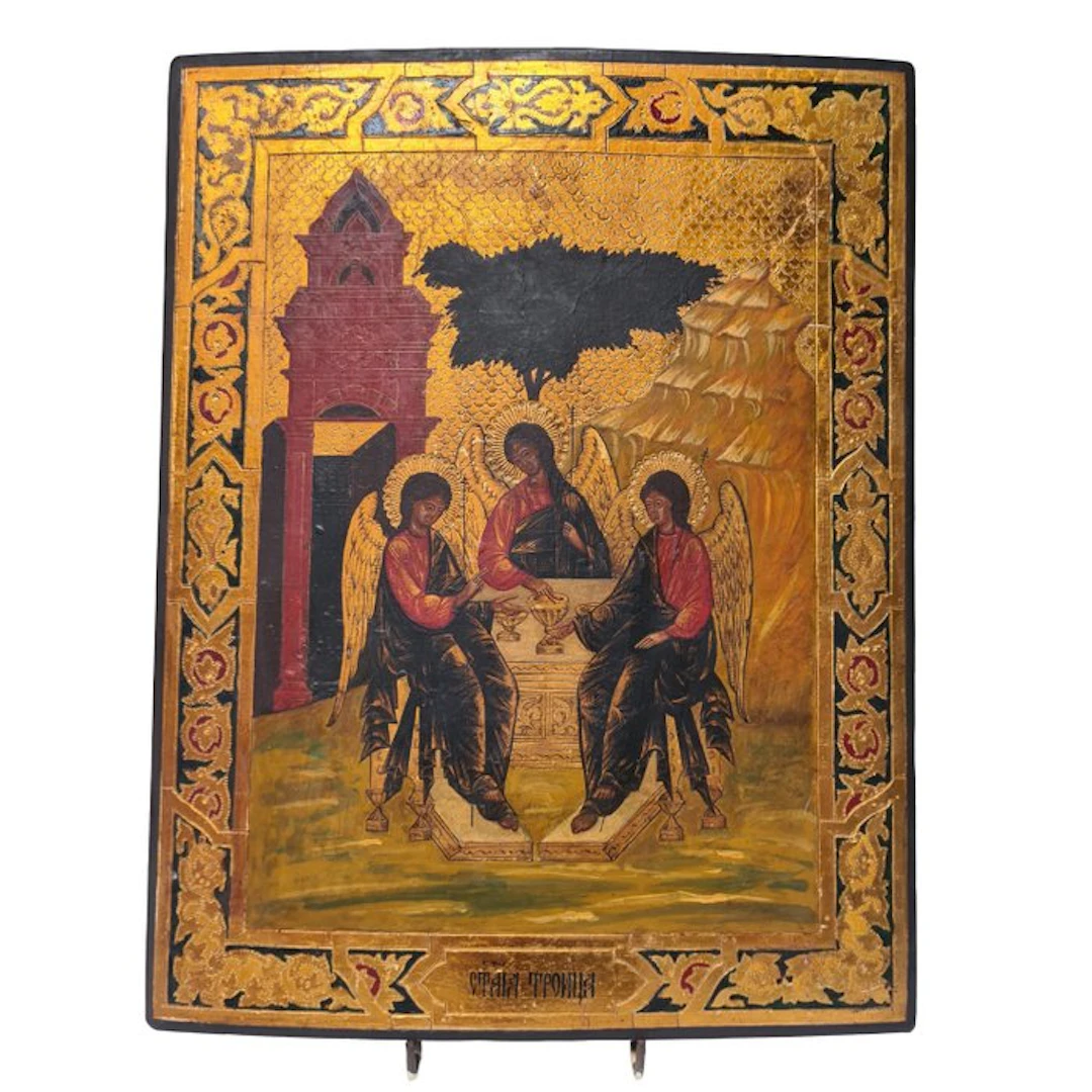Icon - Old Testament Trinity - Wood - Hand-painted - 25 x 32 cm