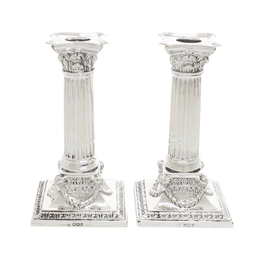 Martin, Hall & Co, London - Candlestick (2) - .925 silver - Kandelaars