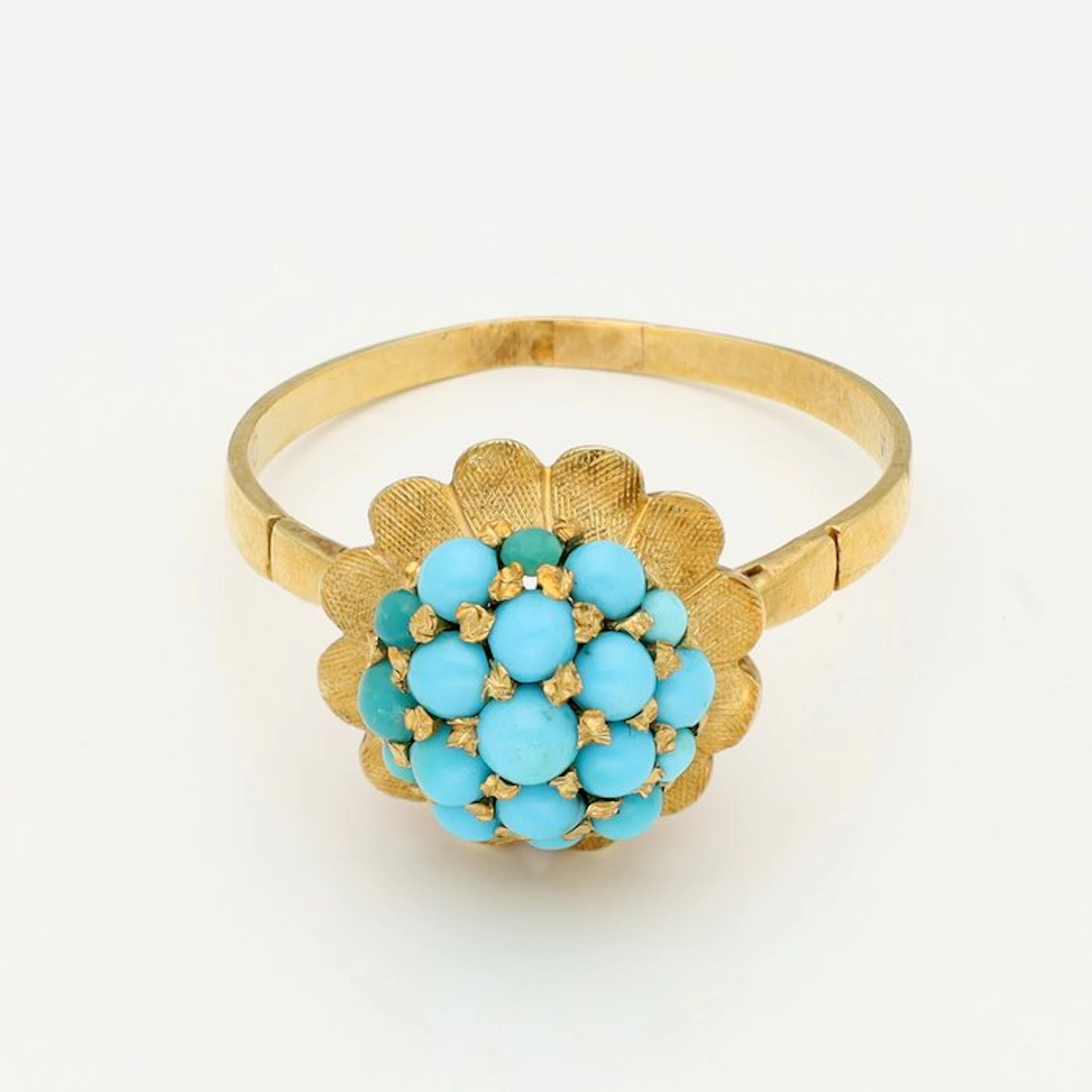Ring - 14 kt. Yellow gold - Turquoise