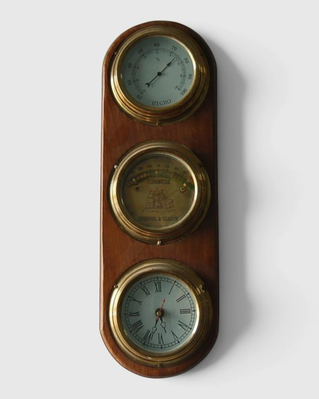 Wall clock - Wood, Brass - 1970-1980