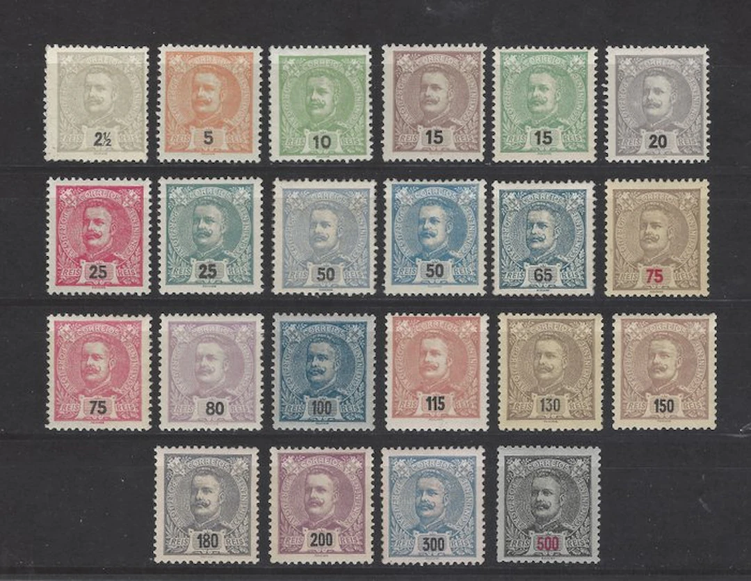Portugal 1895 - Carlos I complete series - Mundifil 126/39 + 140/47