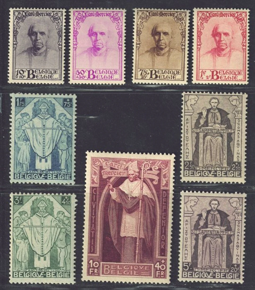 Belgium 1932 - Series Cardinal Mercier, very nice centering. - OBP 342/350