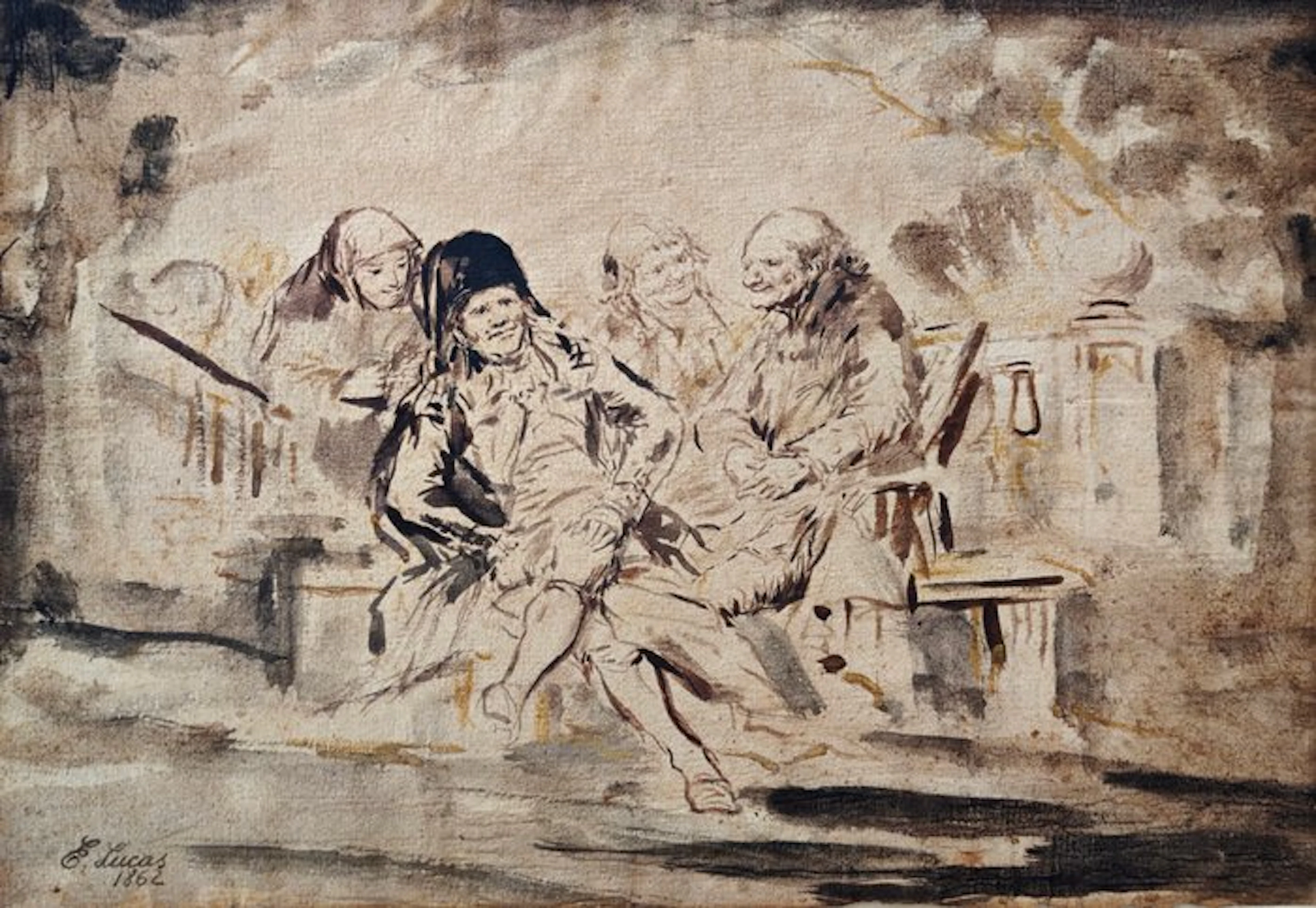 Eugenio Lucas Velázquez (1817-1870) - Scène goyesque