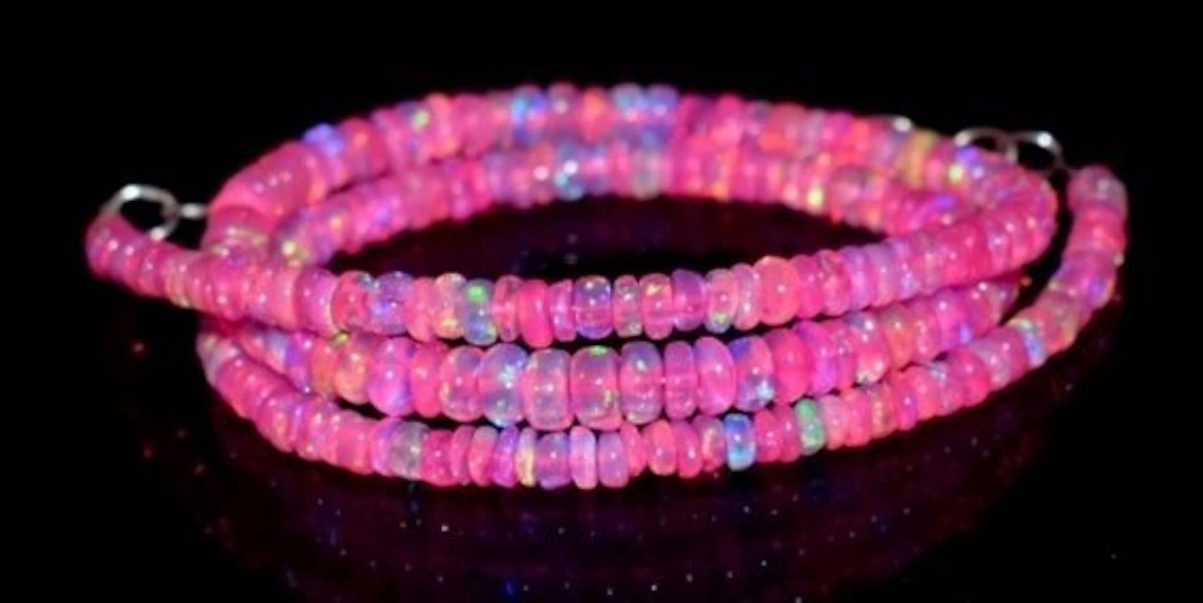 AAA Pink Natural Opal Necklace- 9 g - (1)