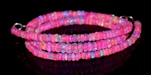 AAA Pink Natural Opal Necklace- 9 g - (1)