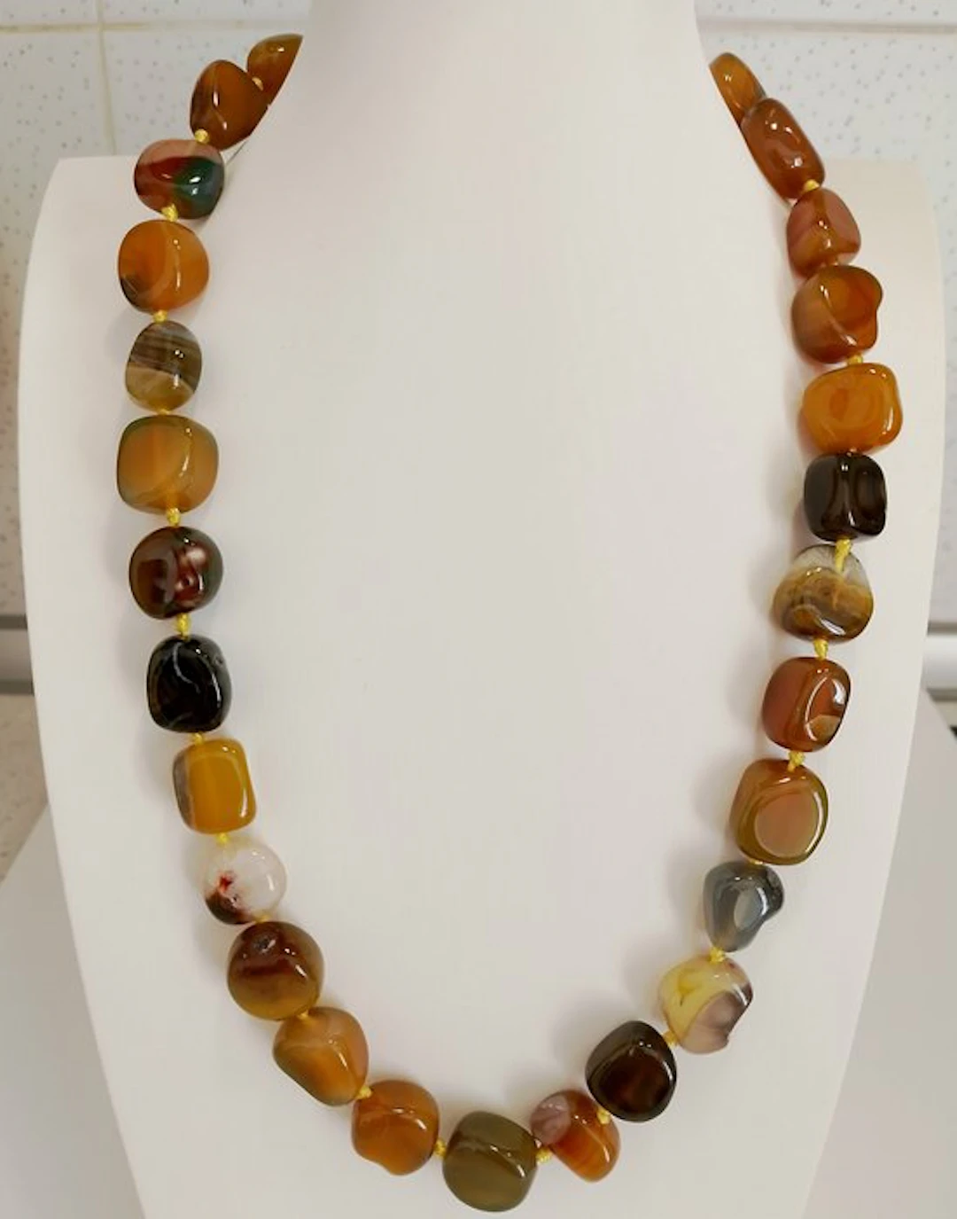 Natural Green Honey Agate Necklace