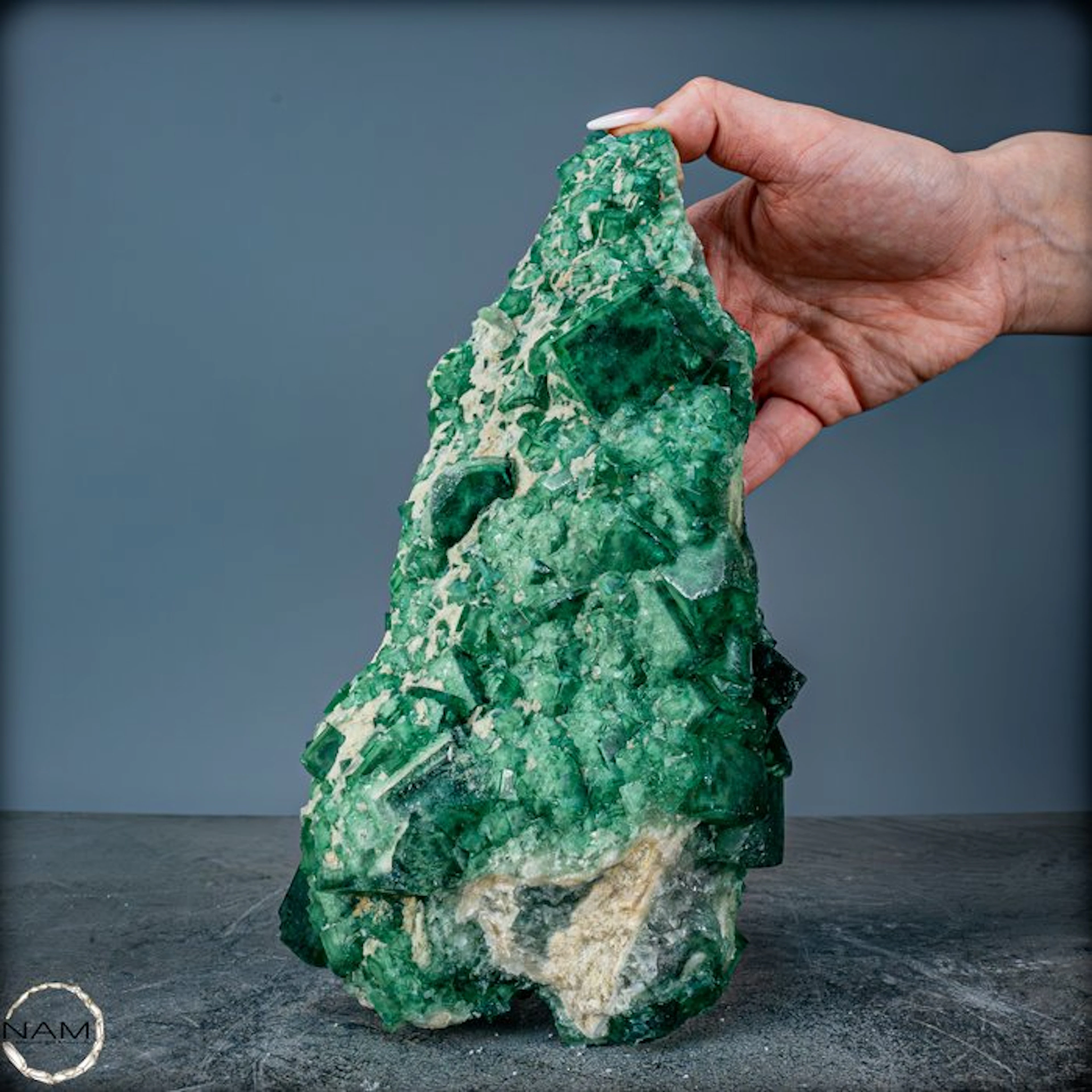 Natural Green Fluorite Crystal Cluster On Matrix- 2299.12 g