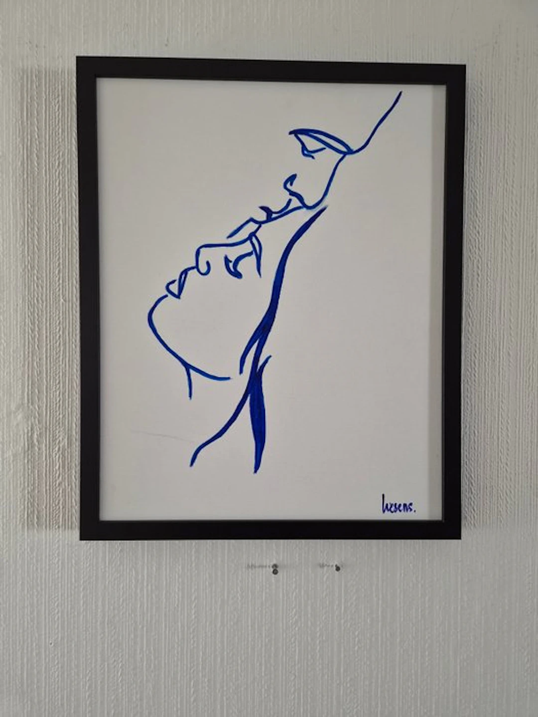 Liesens - Love me tender (Handpainted on white canvas met lijst)