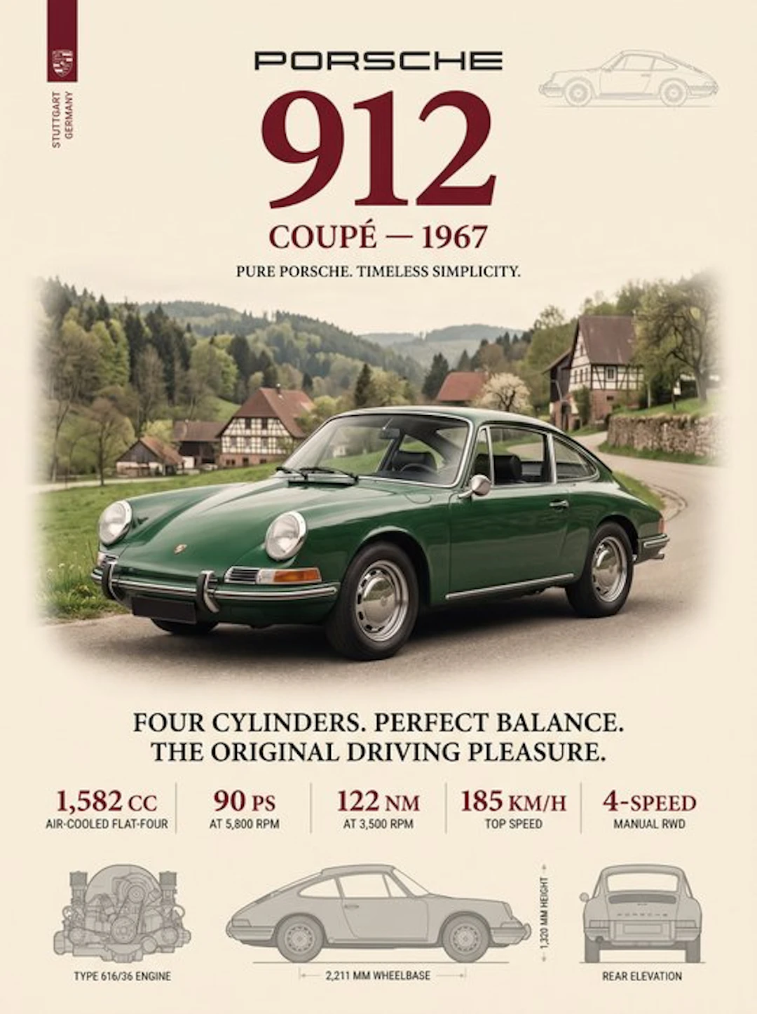 Shmidt.Art - Porsche - Porsche 912 Coupé — 1967 - 1960s