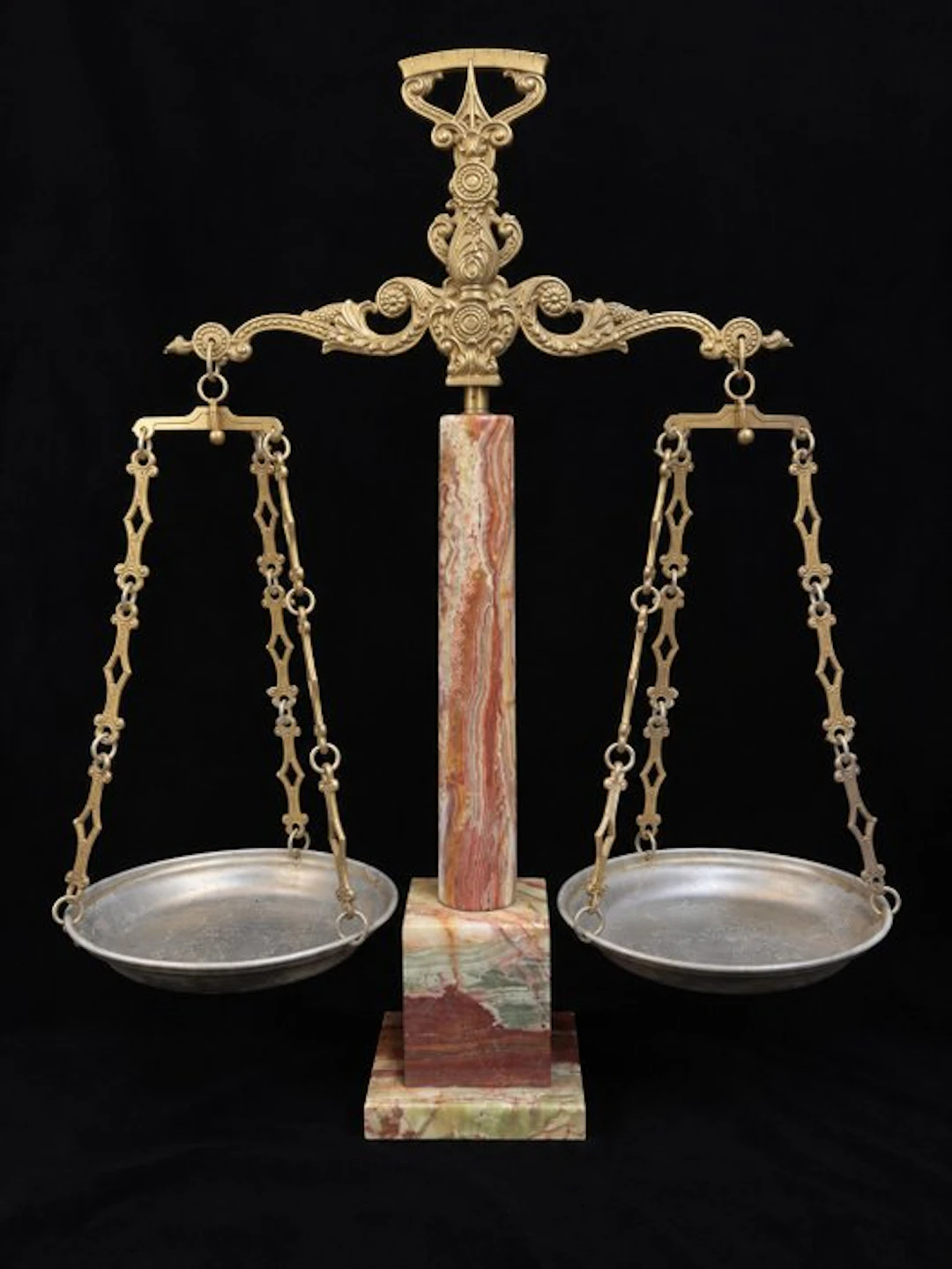 Balance or scale - Brass, Onyx - Ornate Classical Elegance