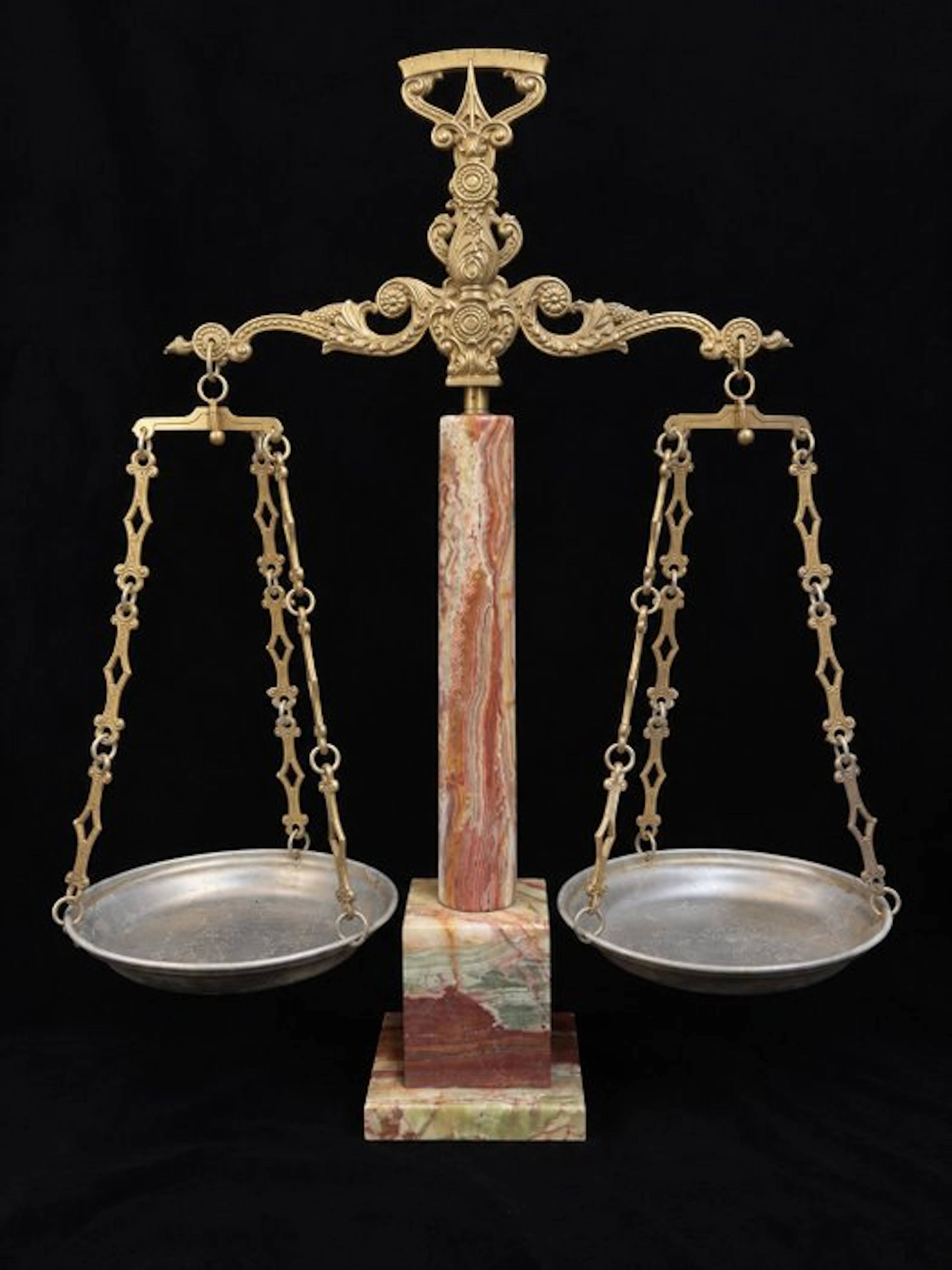 Balance or scale - Brass, Onyx - Ornate Classical Elegance