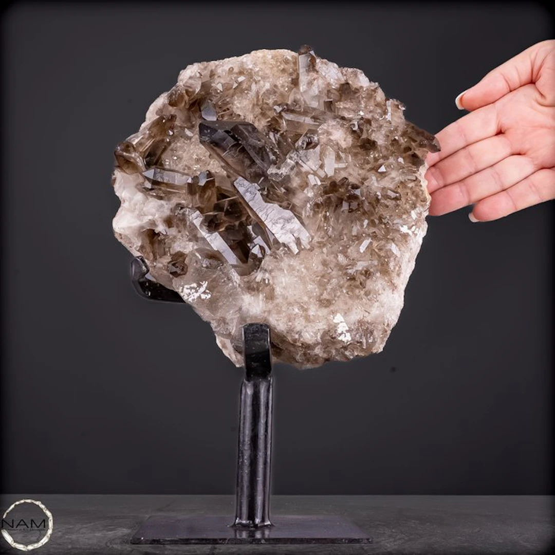 Smoky quartz on a stand