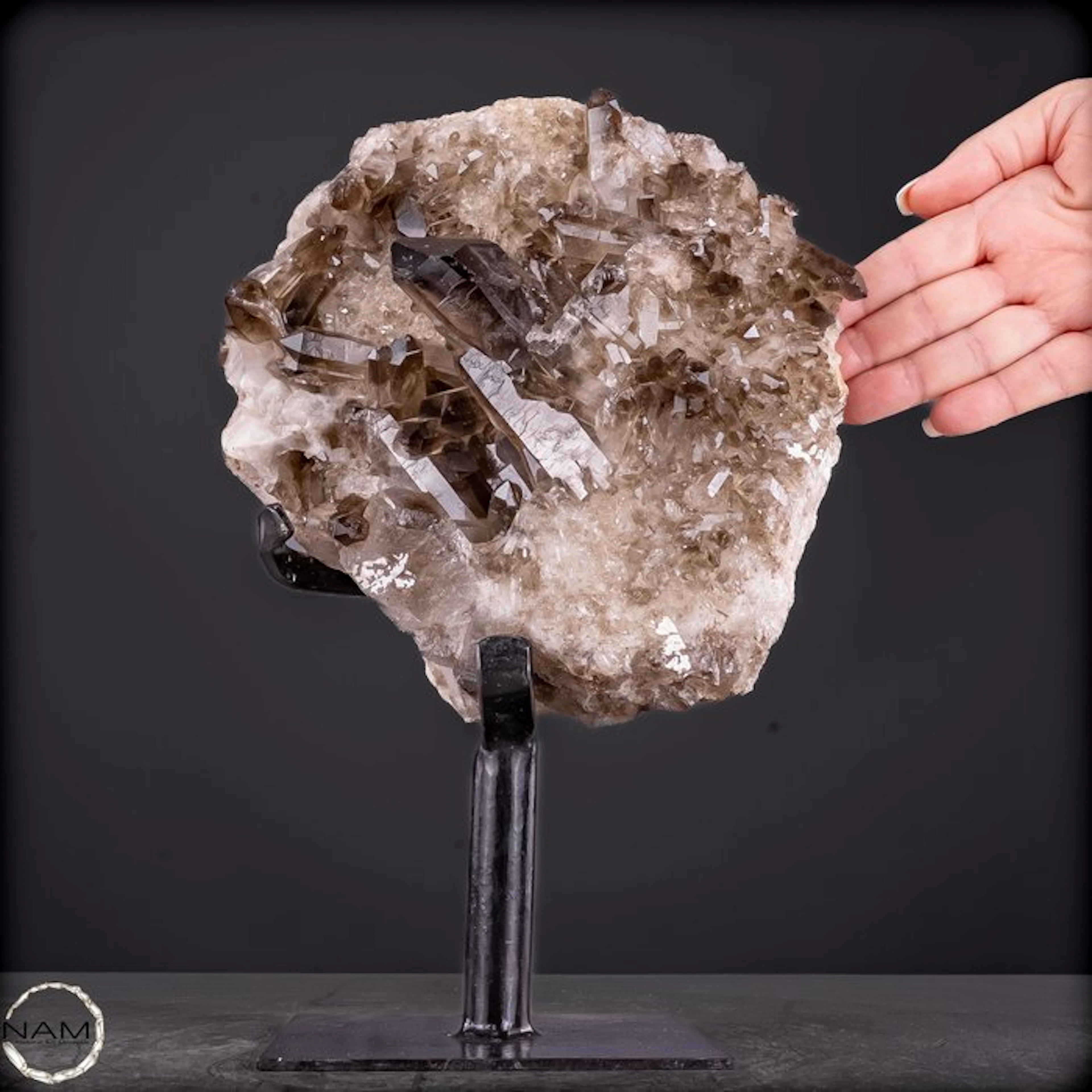 Smoky quartz on a stand