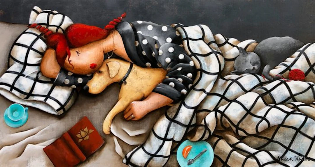 Susan Ruiter - Meisje slapend met hond