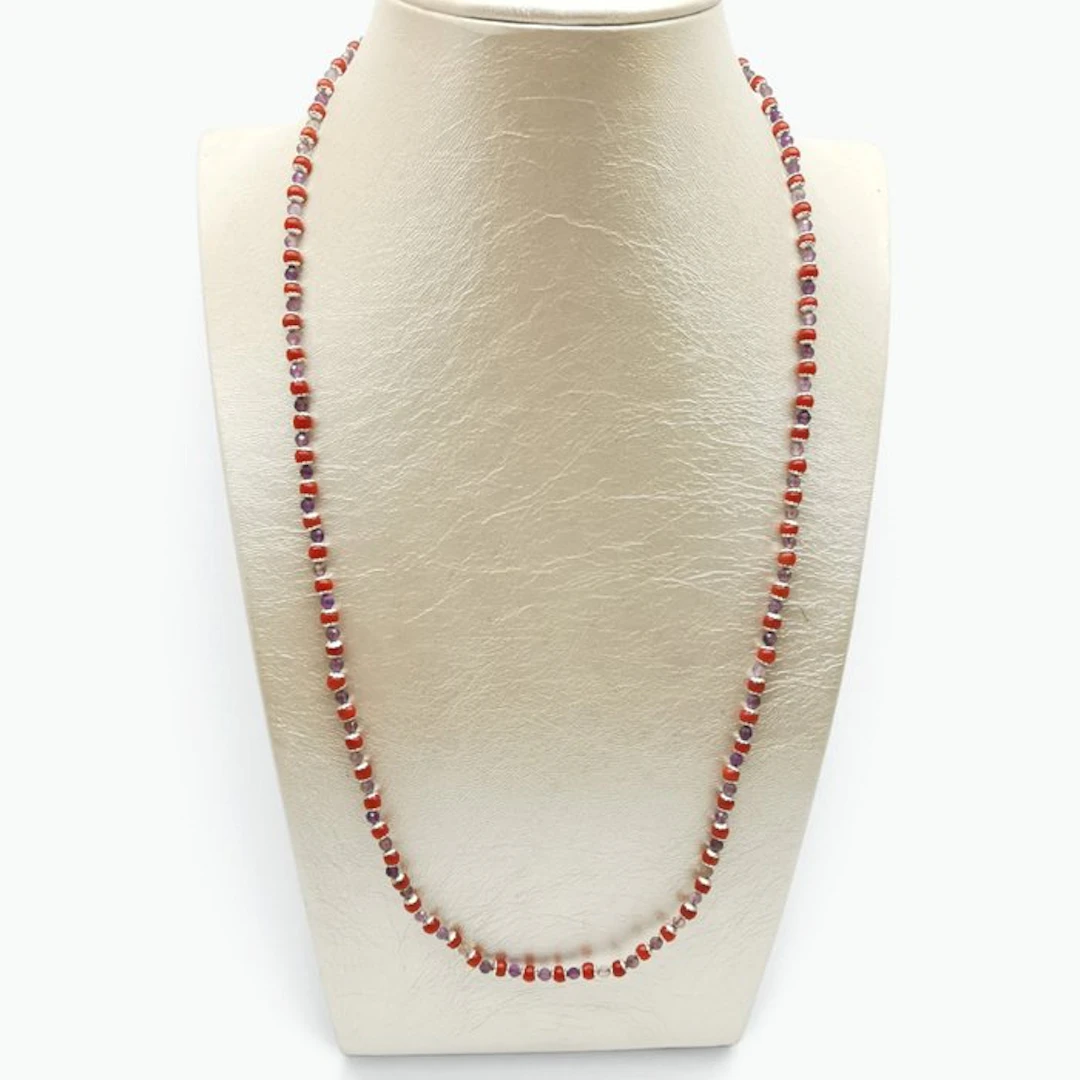 Coral - Silver - Necklace - Italian craftsmanship