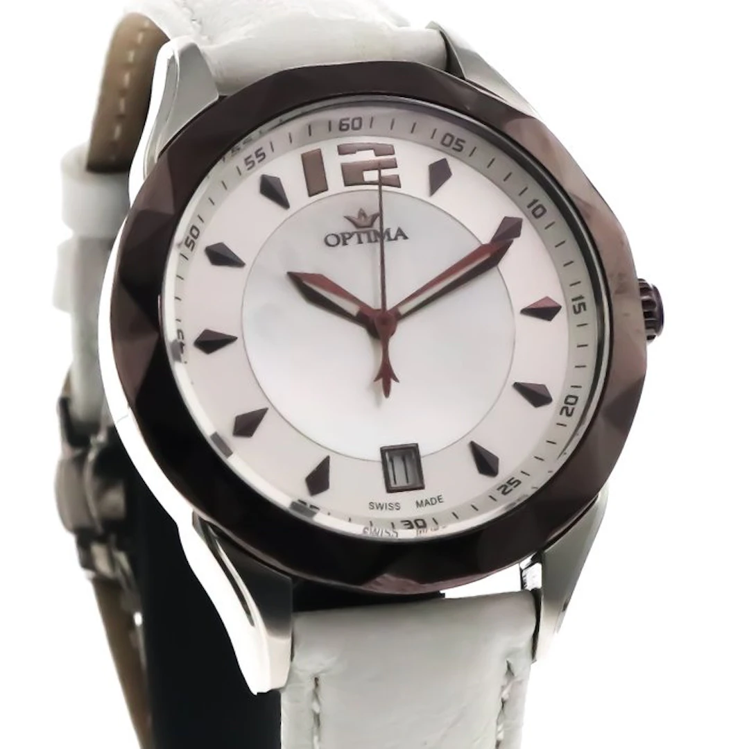 Optima - Swiss Made Watch - OSL268-SCL-7 - White Strap...