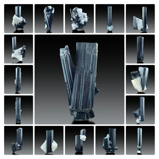 Natural Schorl Black Tourmaline Terminated Crystals with...
