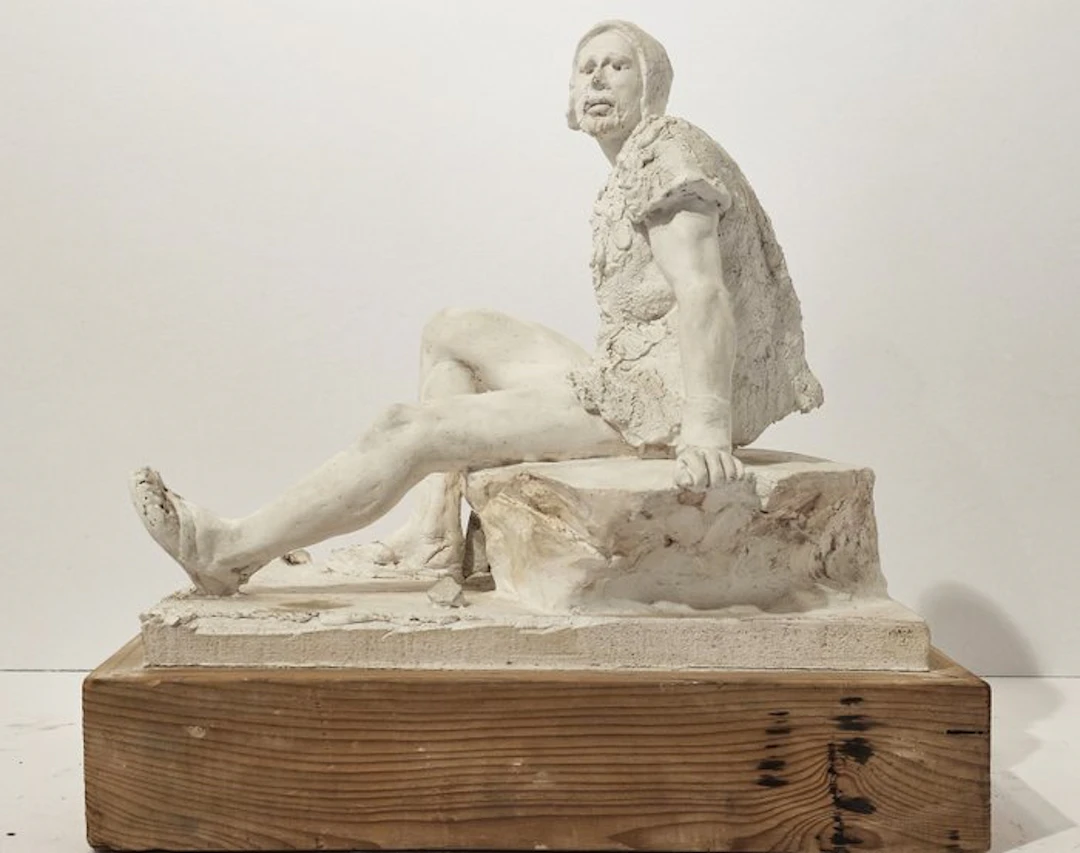 Domenico Antonio Valente (1917 - 2006) - Sculpture, Pastore - 28 cm - Plaster