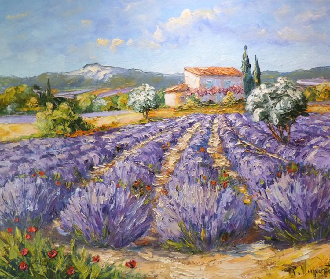 R. Vincent (1954) - Valensole en Provence oeuvre de Vincent Rallo