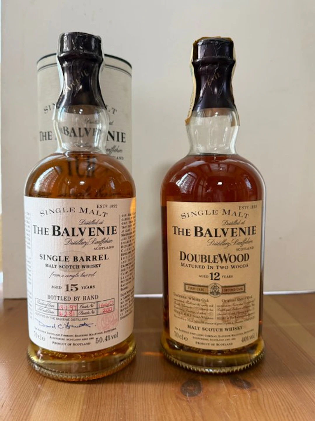 Balvenie 1981 Single Barrel + Balvenie 12yo DoubleWood - 70cl - 2 bottles