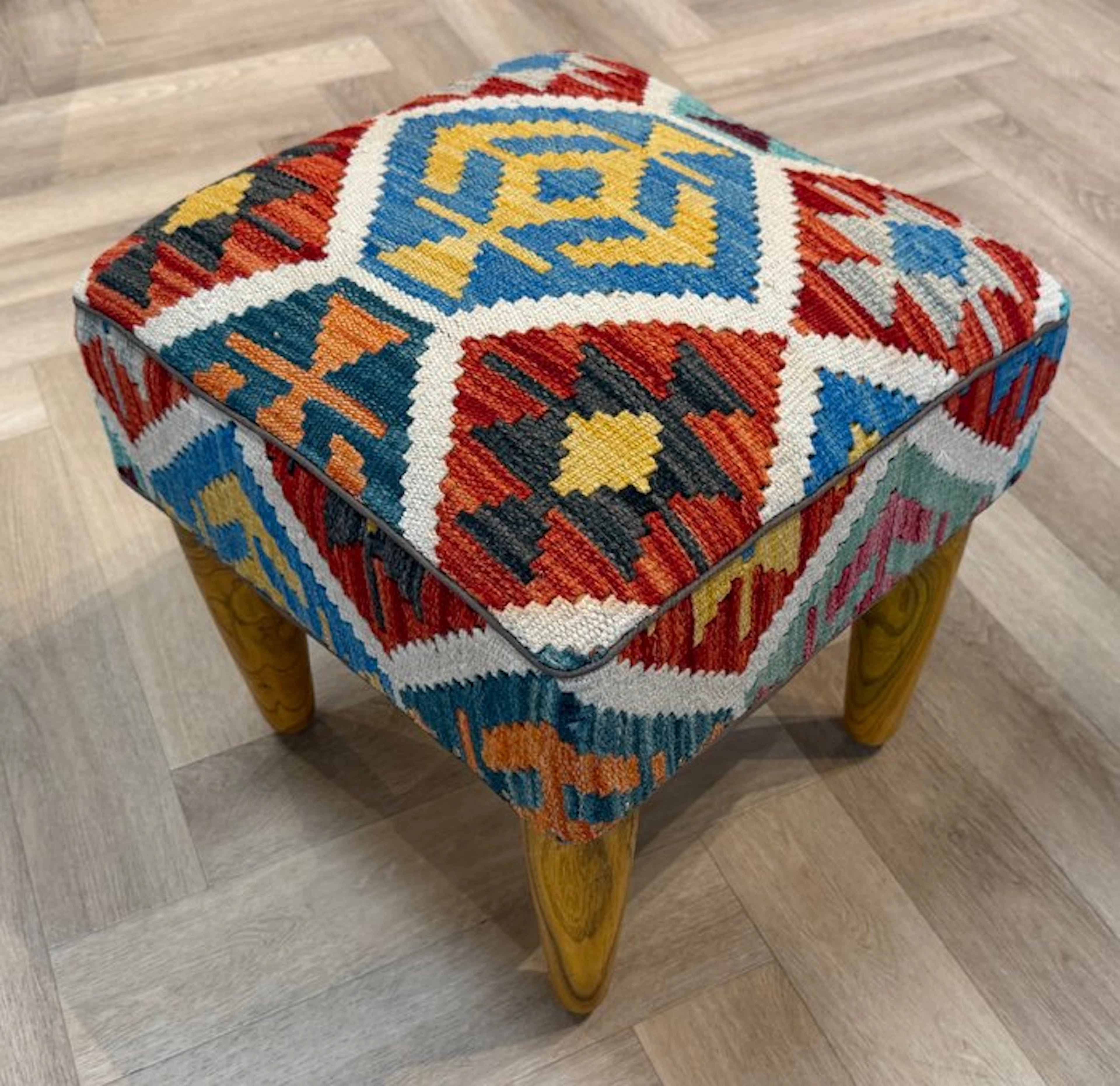 Pouf - Kelim Pouf - (unused) - Kelim handwoven - wool - Kelim - 44 cm - 44 cm