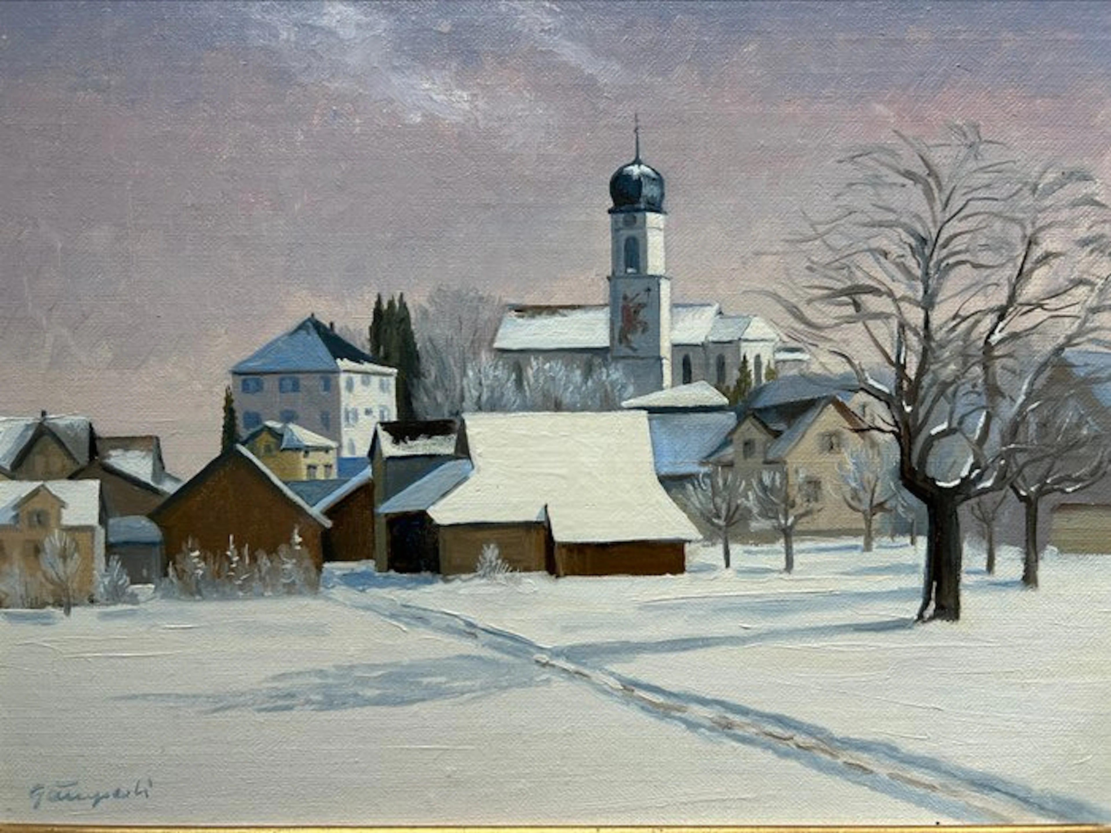 Swiss school (XX) - Winterdorpsgezicht