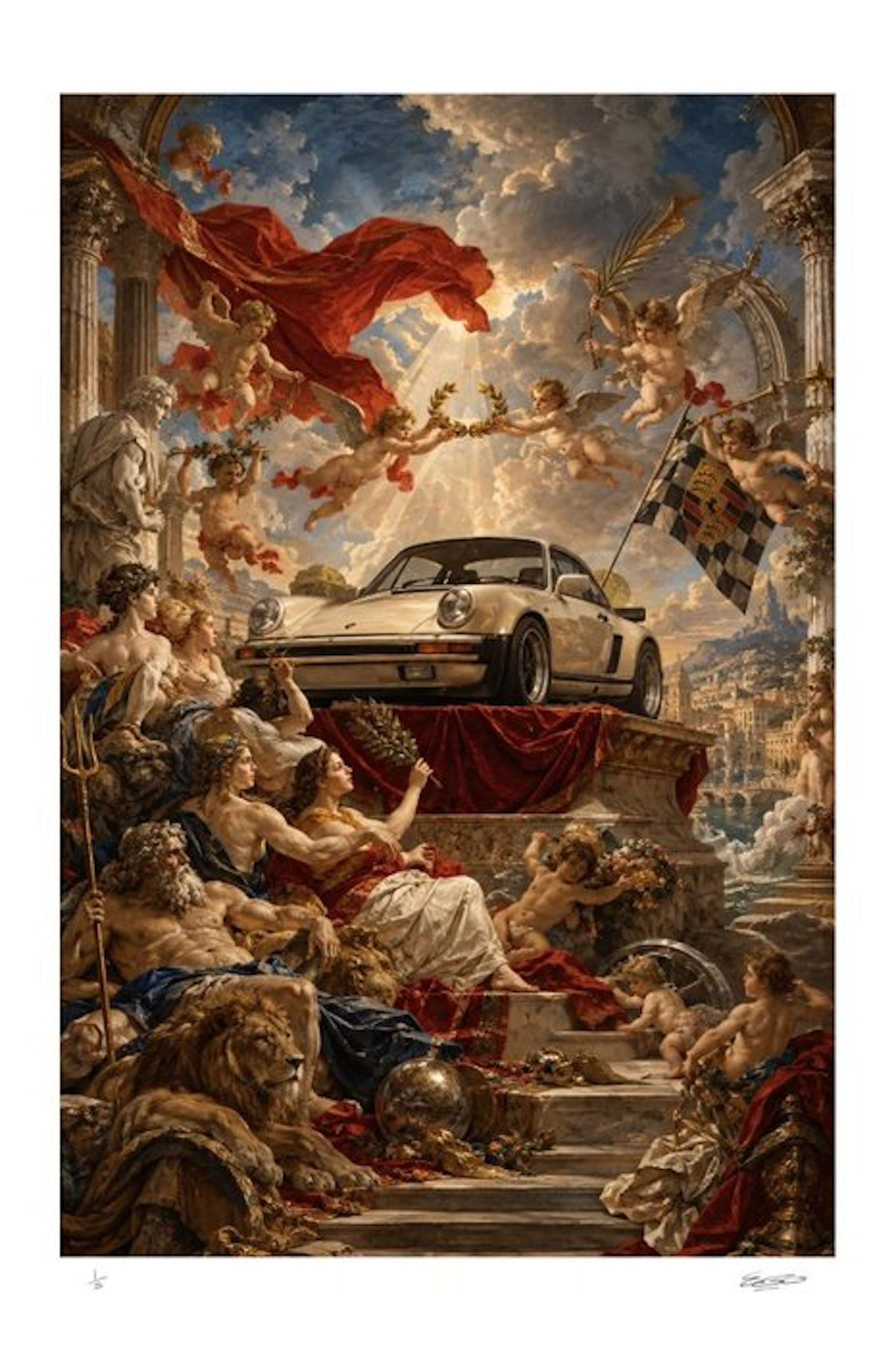 EGO - Le Triomphe de Stuttgart - 1/5 Signée COA – 40 × 60 cm