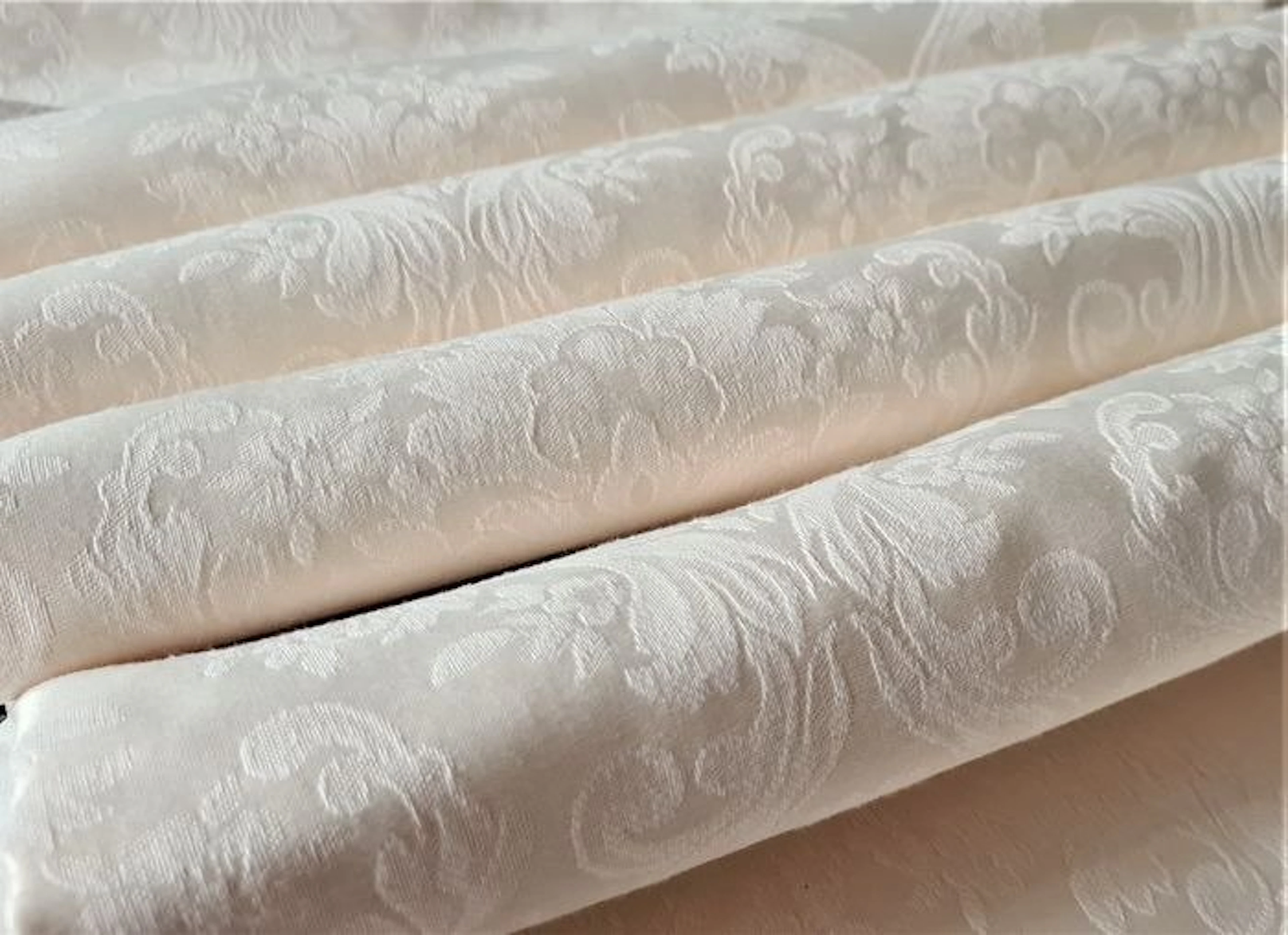 Ivory Damask Fabric for Upholstery – GCFabrics Classic...