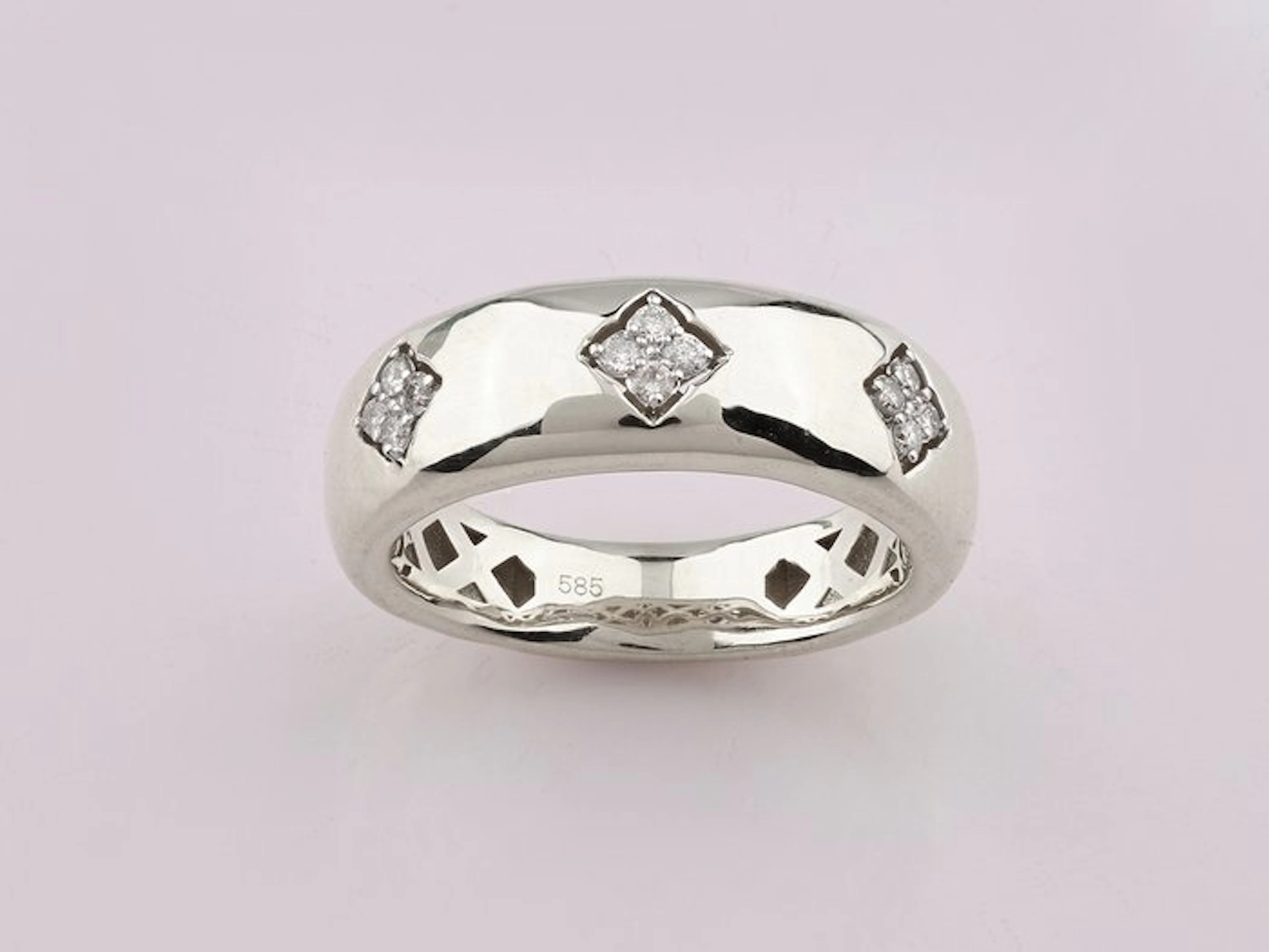 Ring - 14 kt. White gold - 0.13ct. tw. Diamond (Natural)